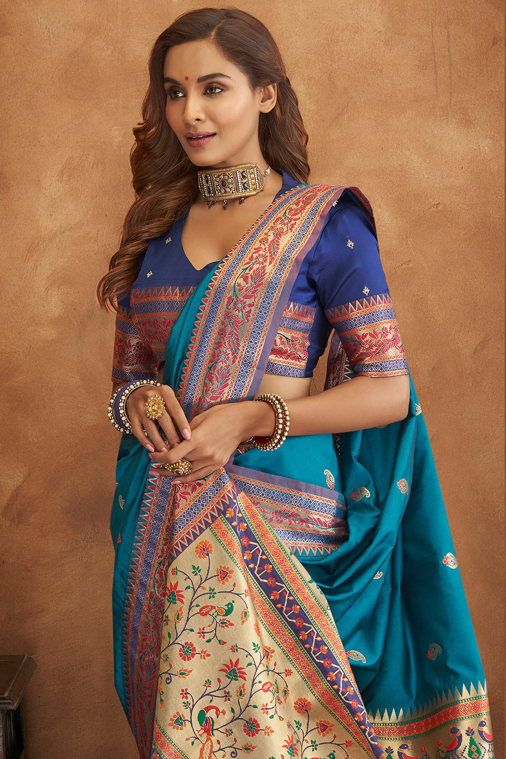 Azure Blue Banarasi Saree