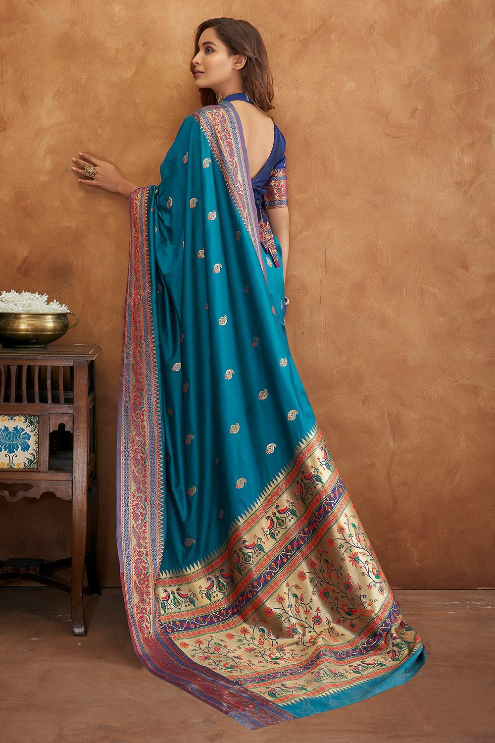 Azure Blue Banarasi Saree