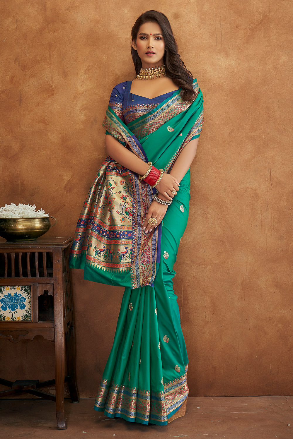 Jade Green Banarasi Saree