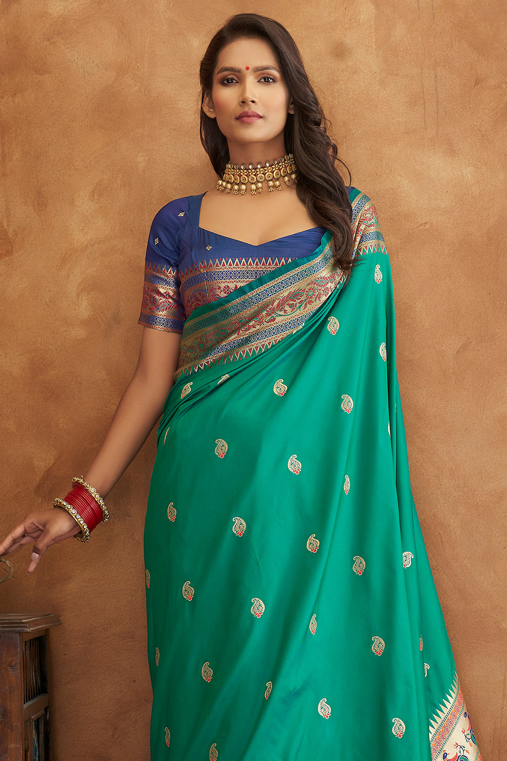 Jade Green Banarasi Saree