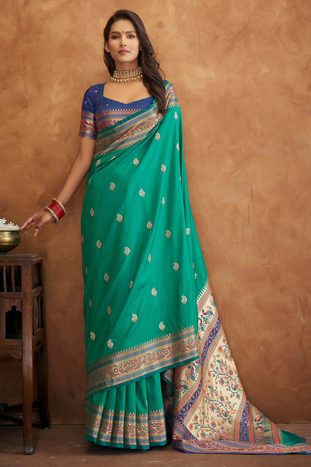 Jade Green Banarasi Saree