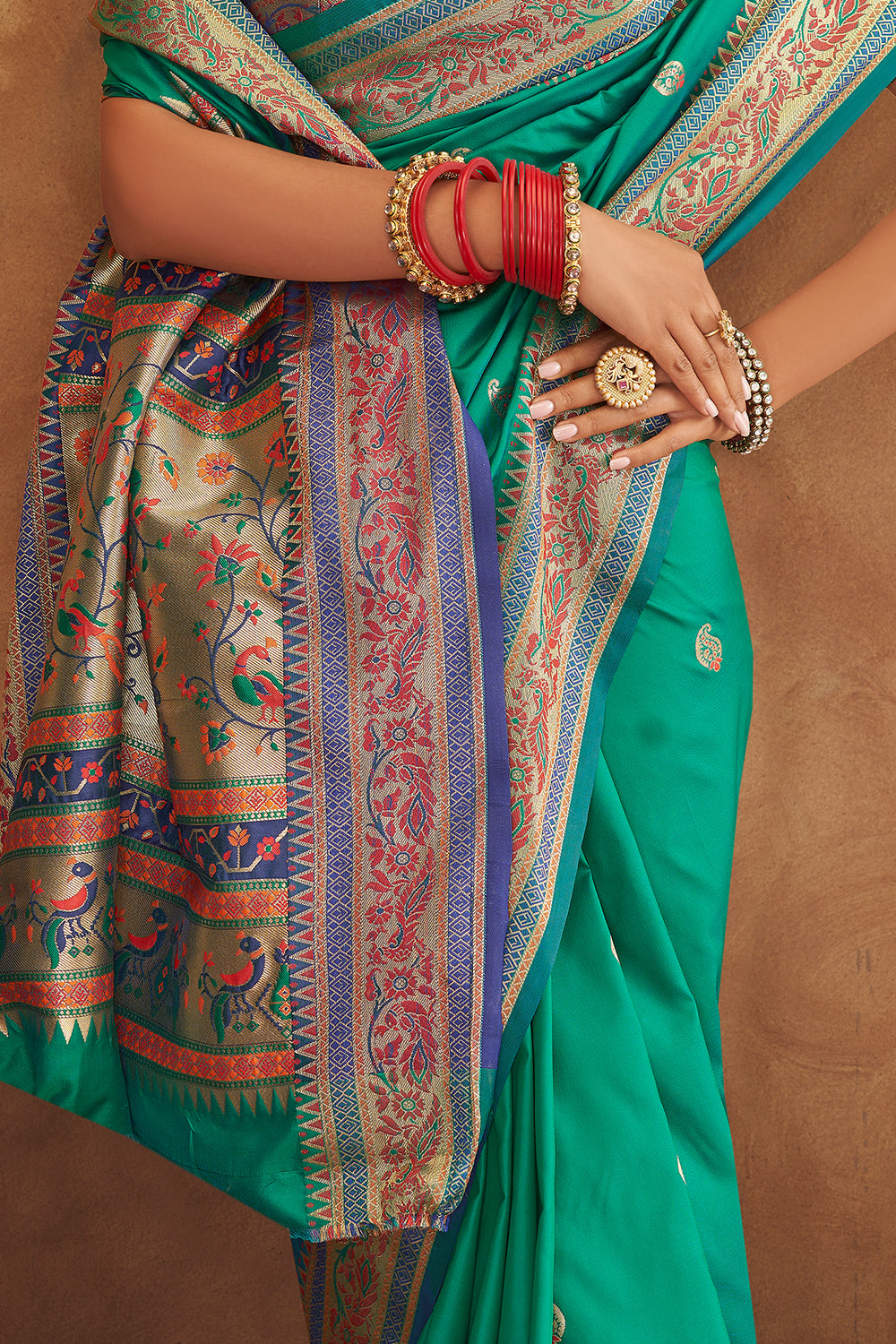 Jade Green Banarasi Saree