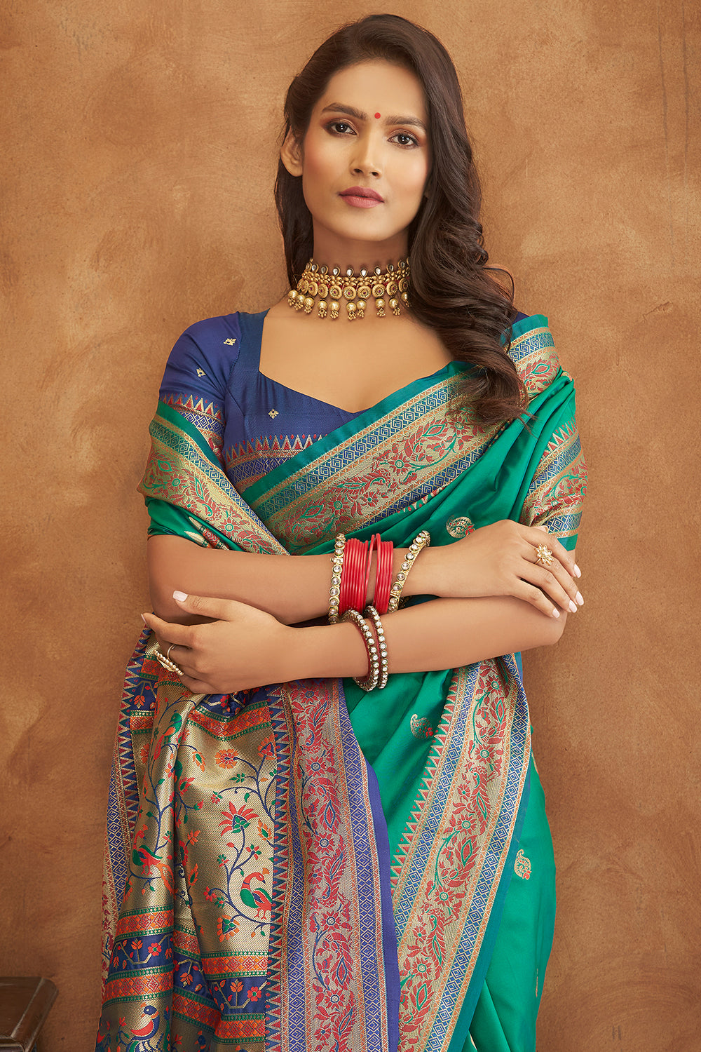 Jade Green Banarasi Saree