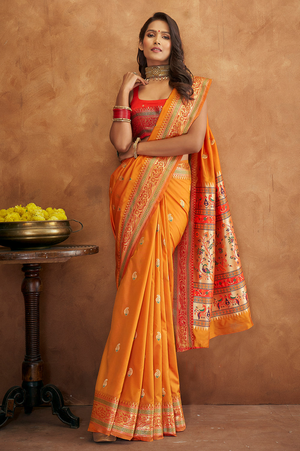 Dandelion Yellow Banarasi Saree