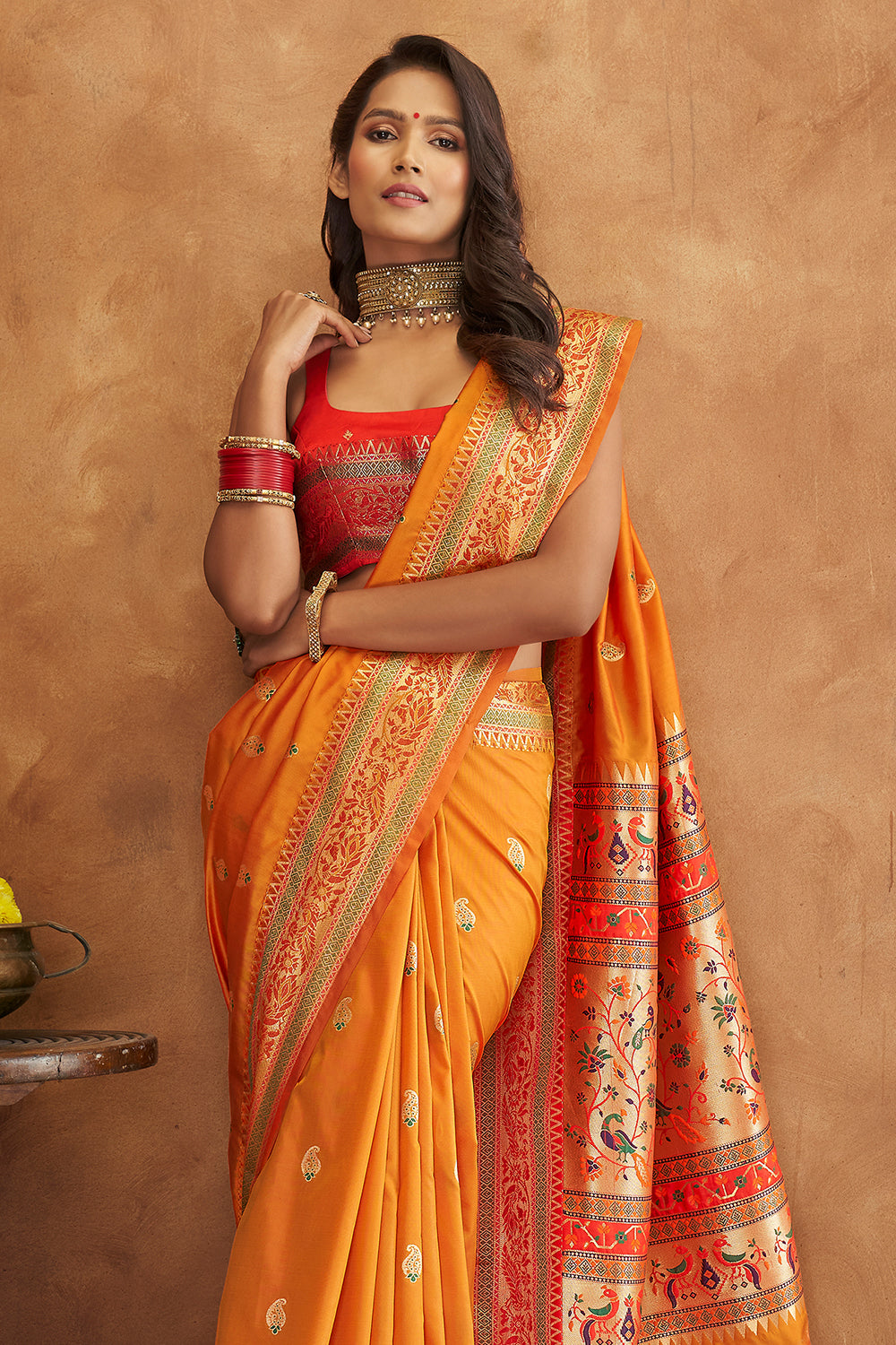 Dandelion Yellow Banarasi Saree