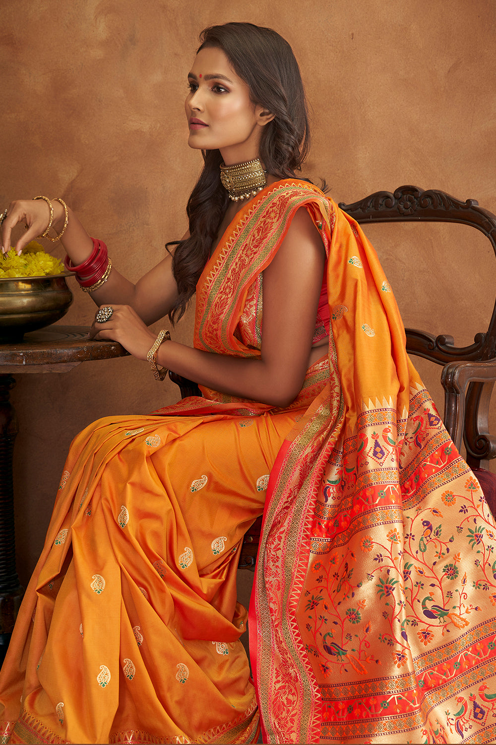 Dandelion Yellow Banarasi Saree