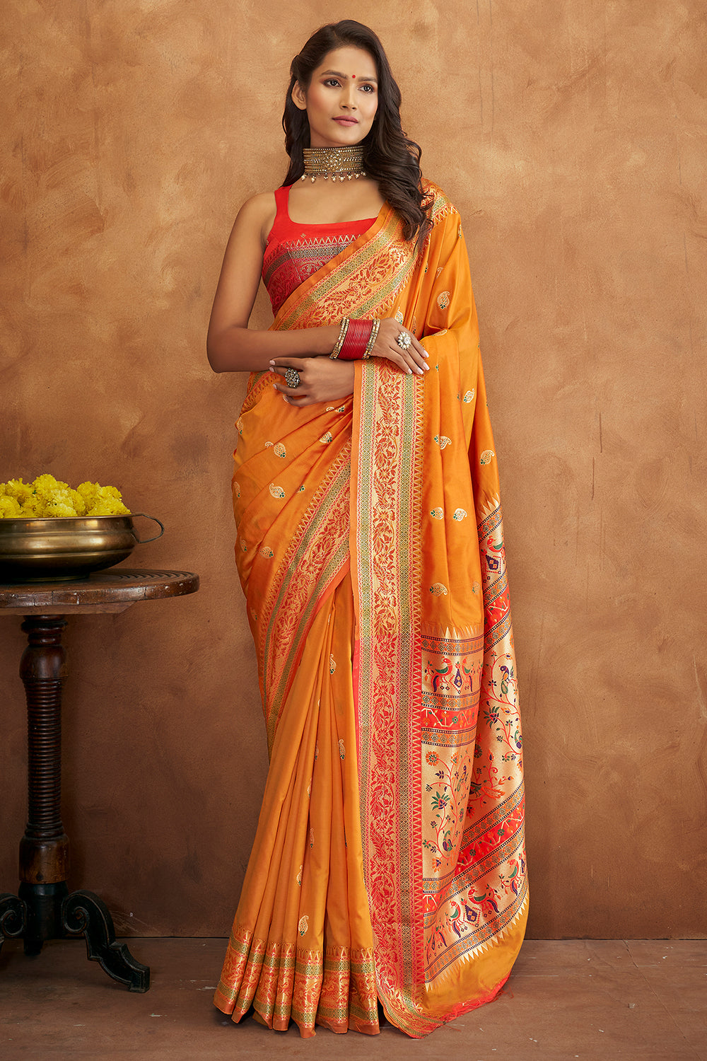 Dandelion Yellow Banarasi Saree