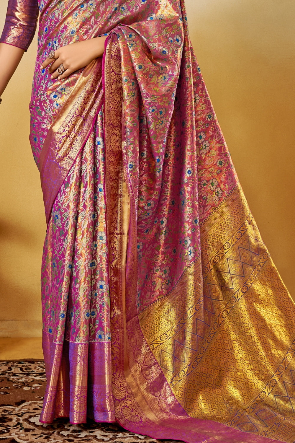 Wine Purple Banarasi Saree