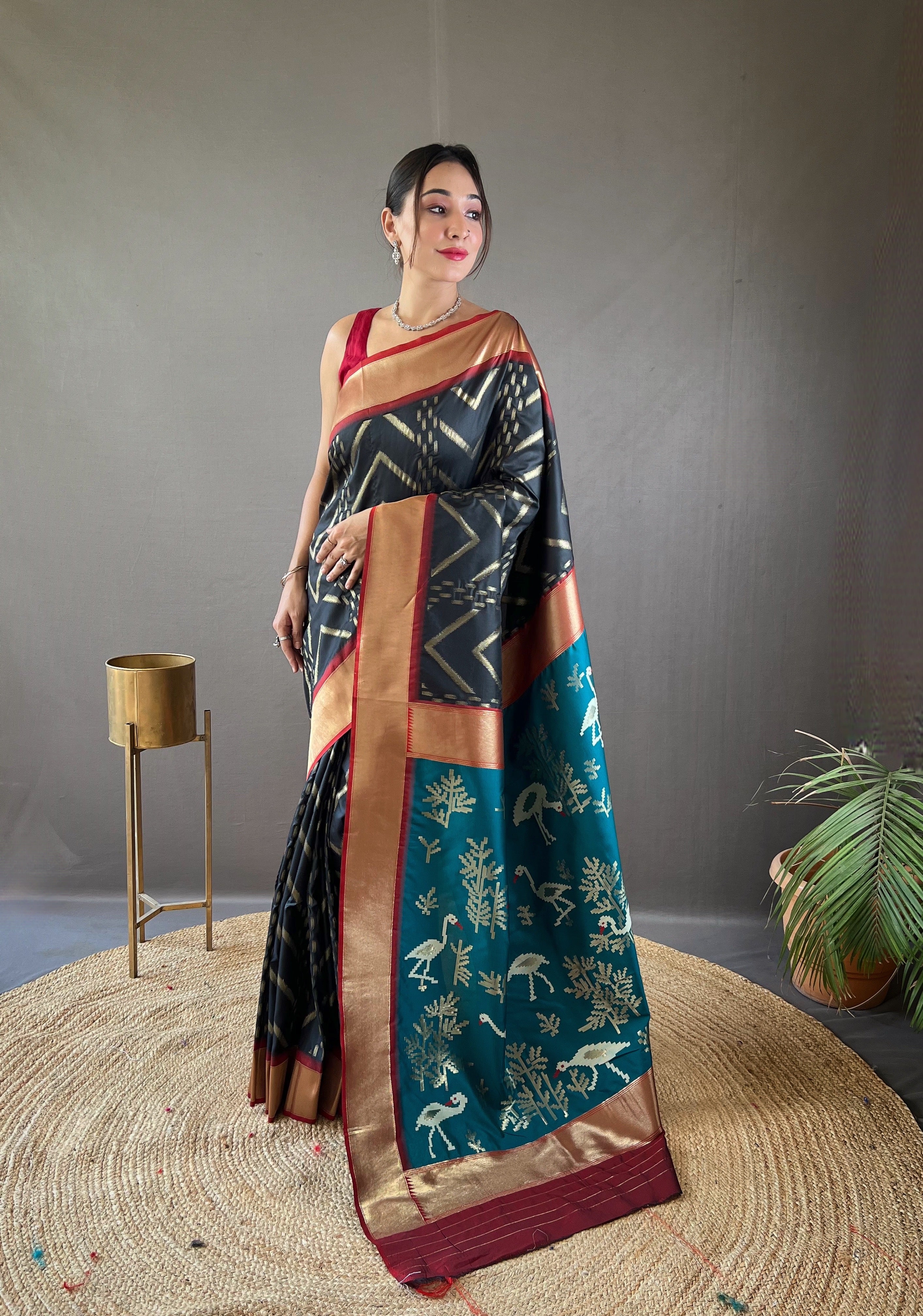 BLACK Soft Silk SAREE