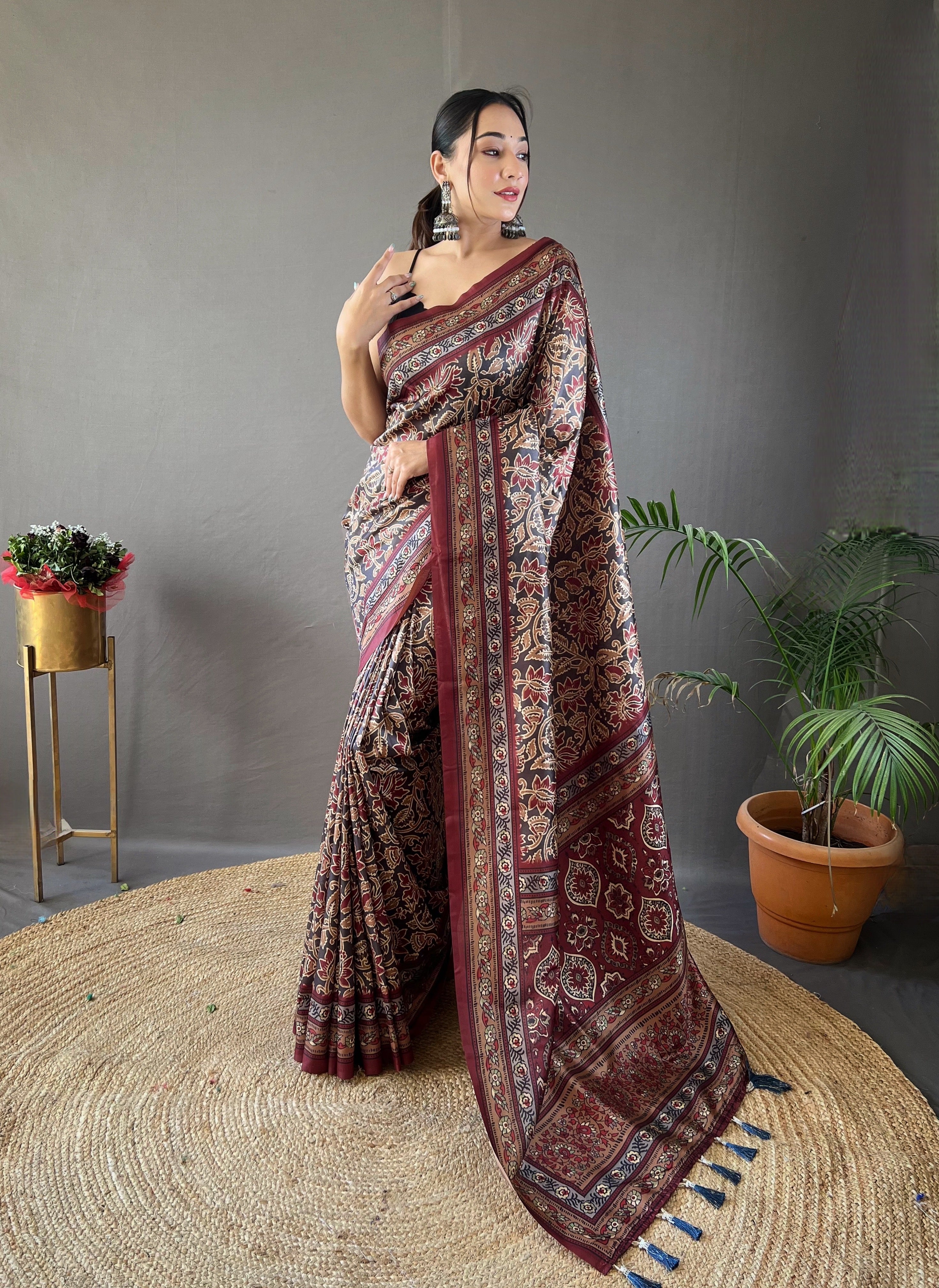 BLACK Semi SilkSAREE