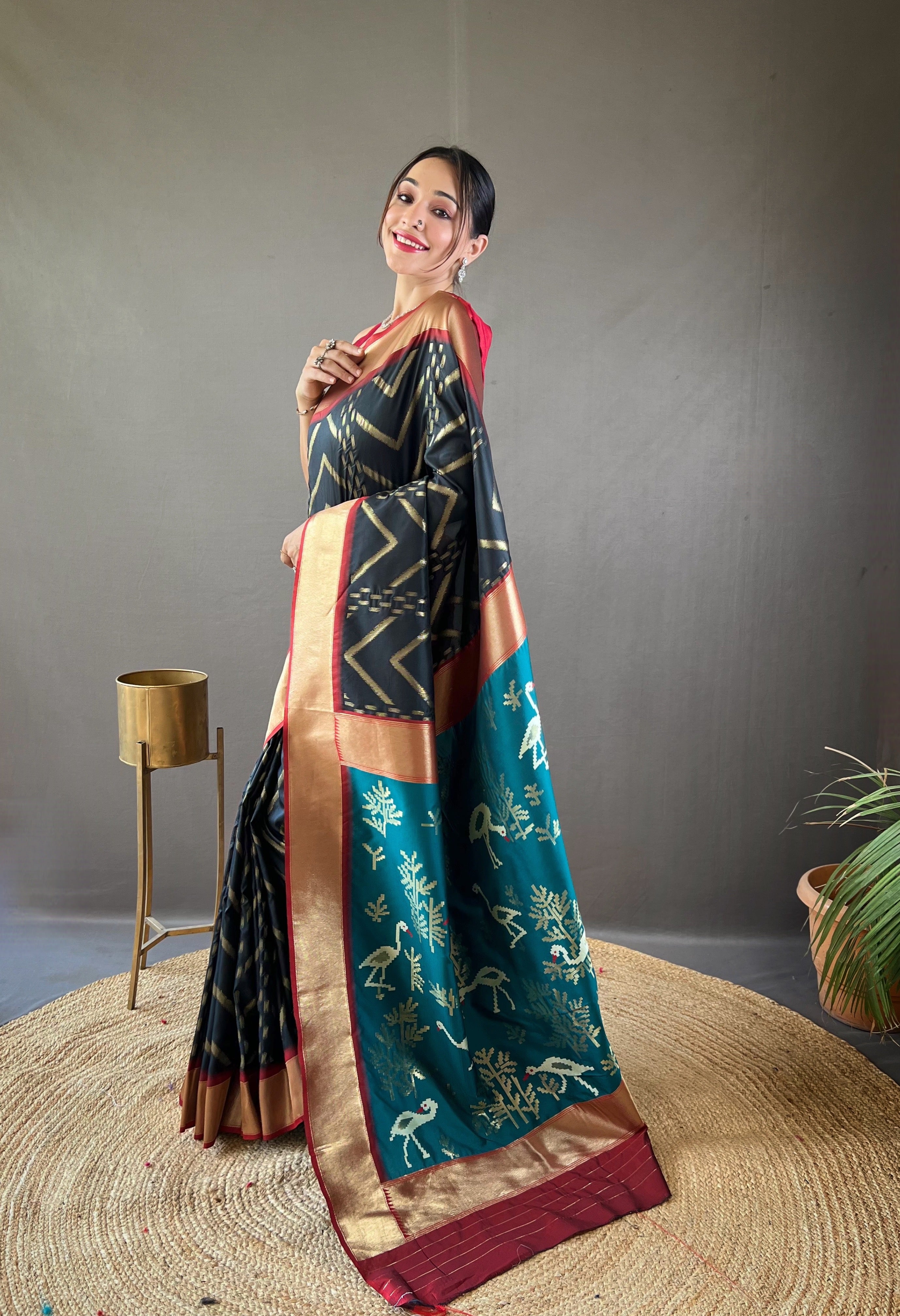 BLACK Soft Silk SAREE