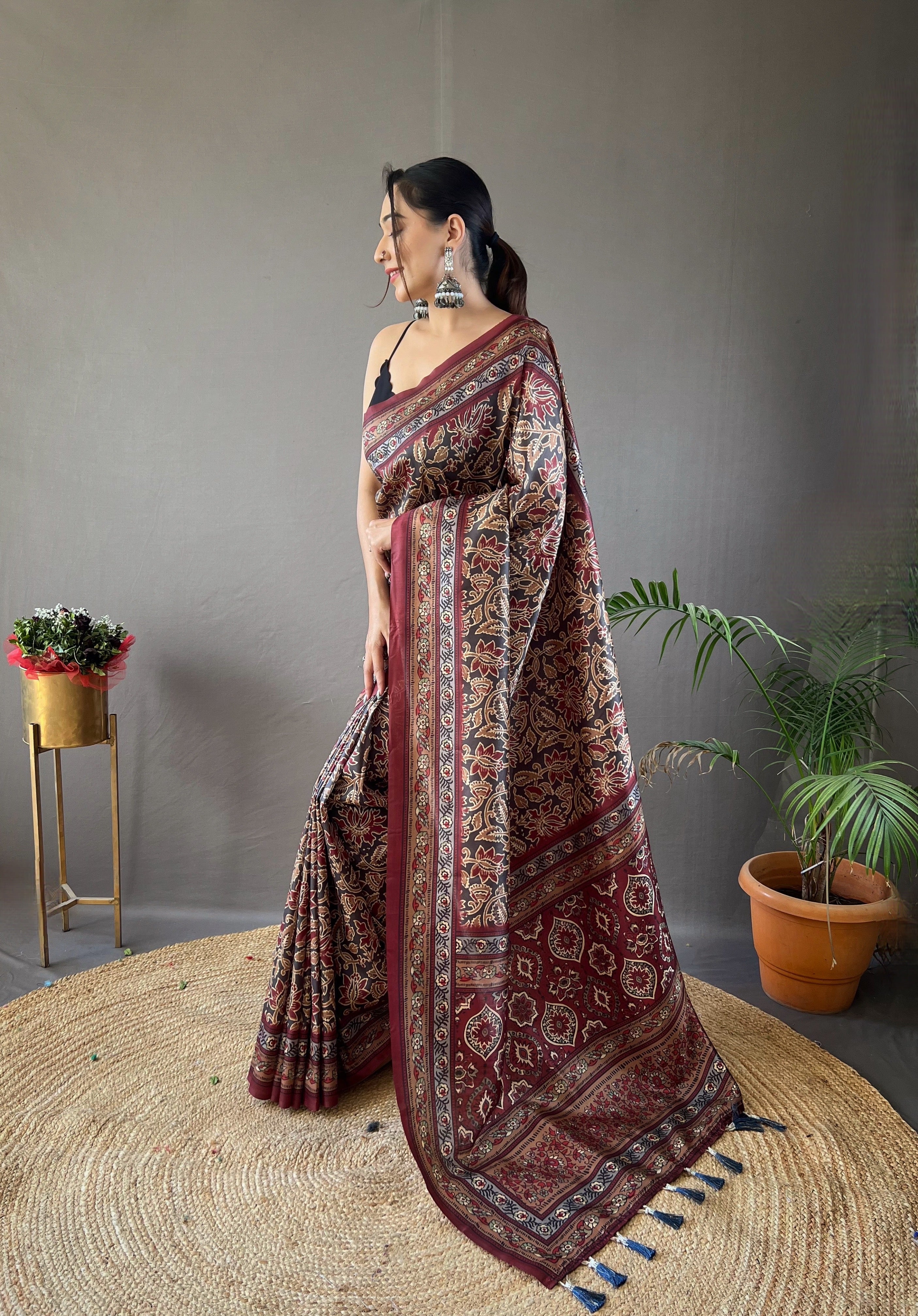 BLACK Semi SilkSAREE