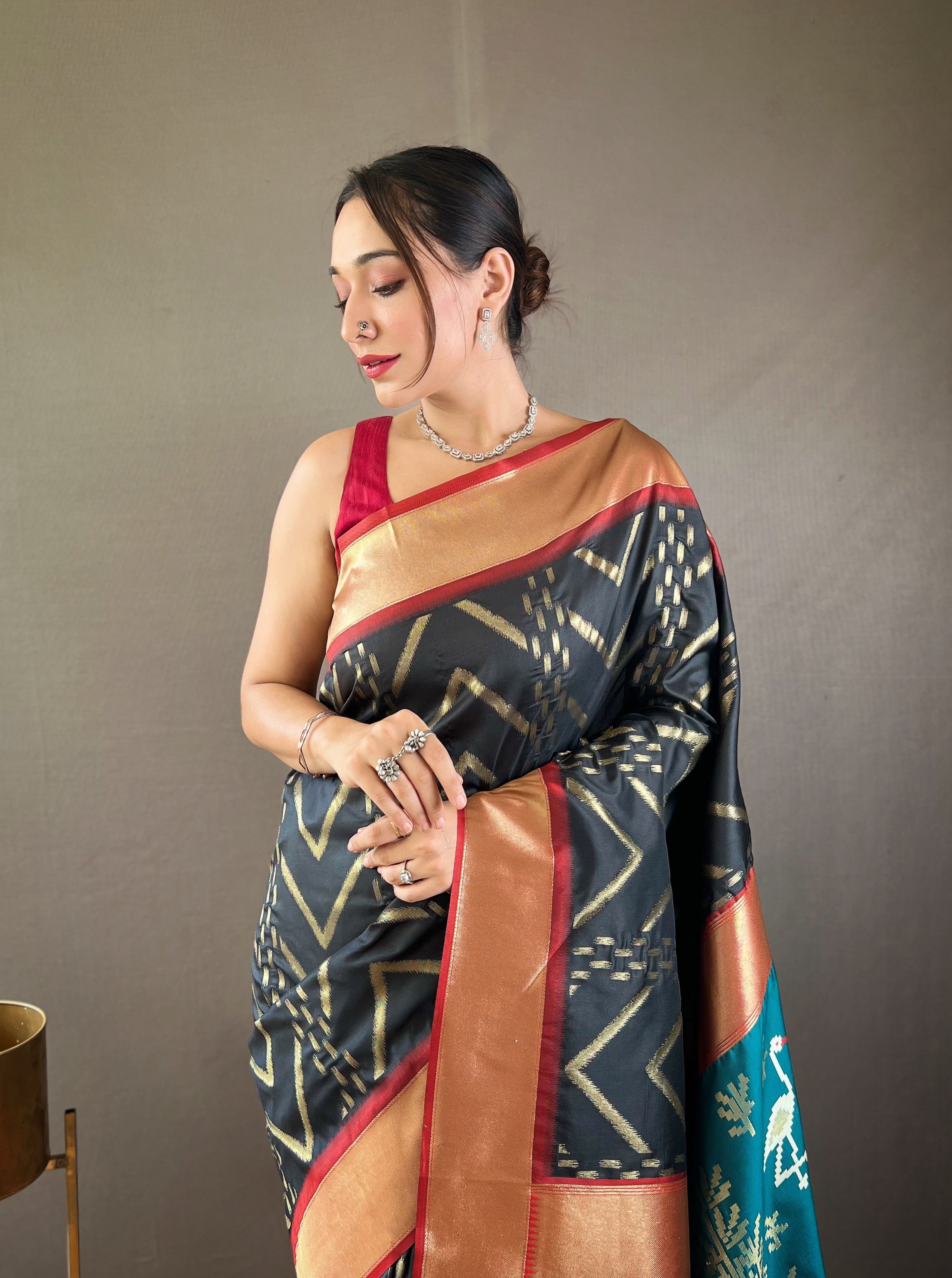 BLACK Soft Silk SAREE