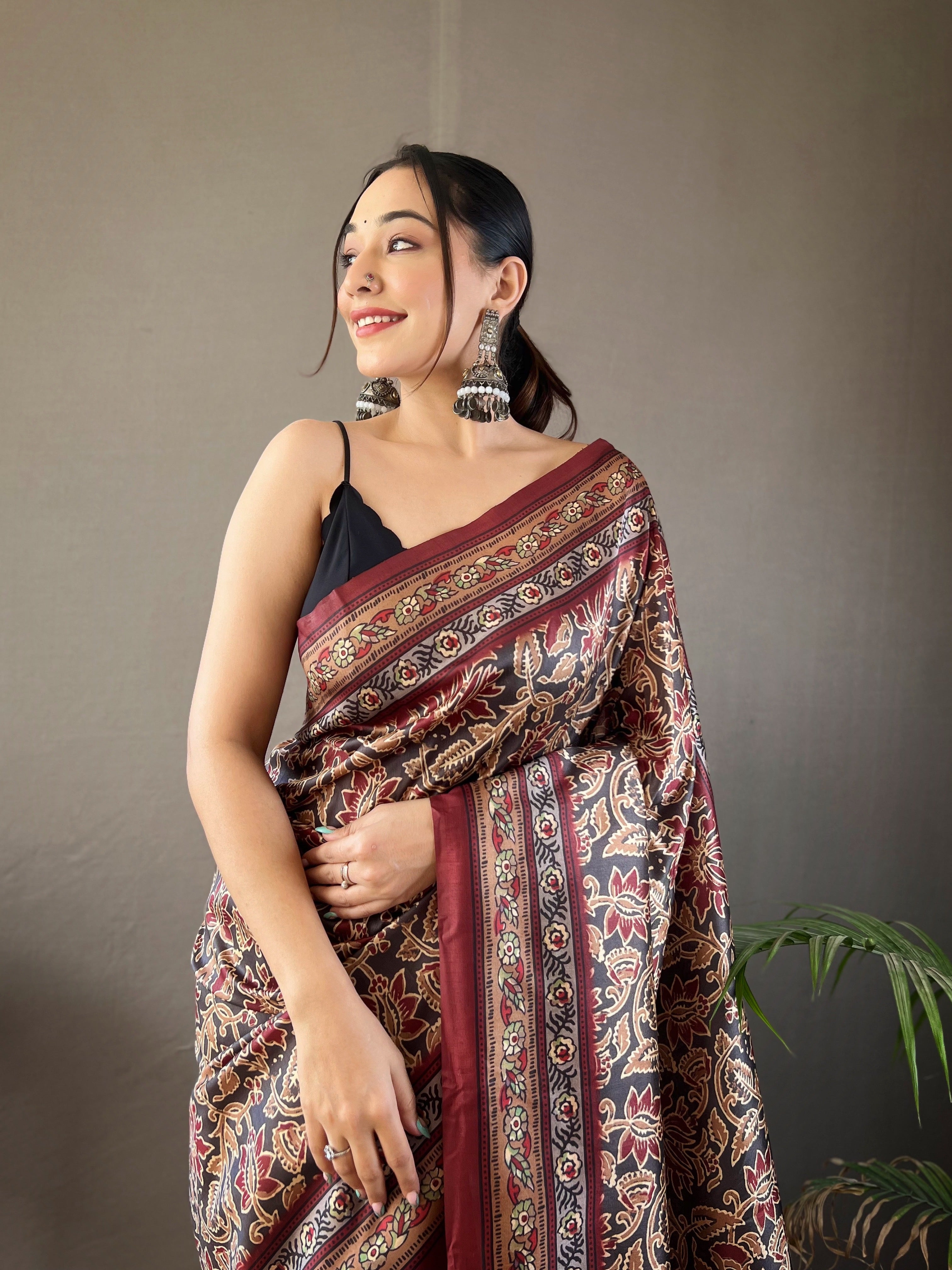 BLACK Semi SilkSAREE