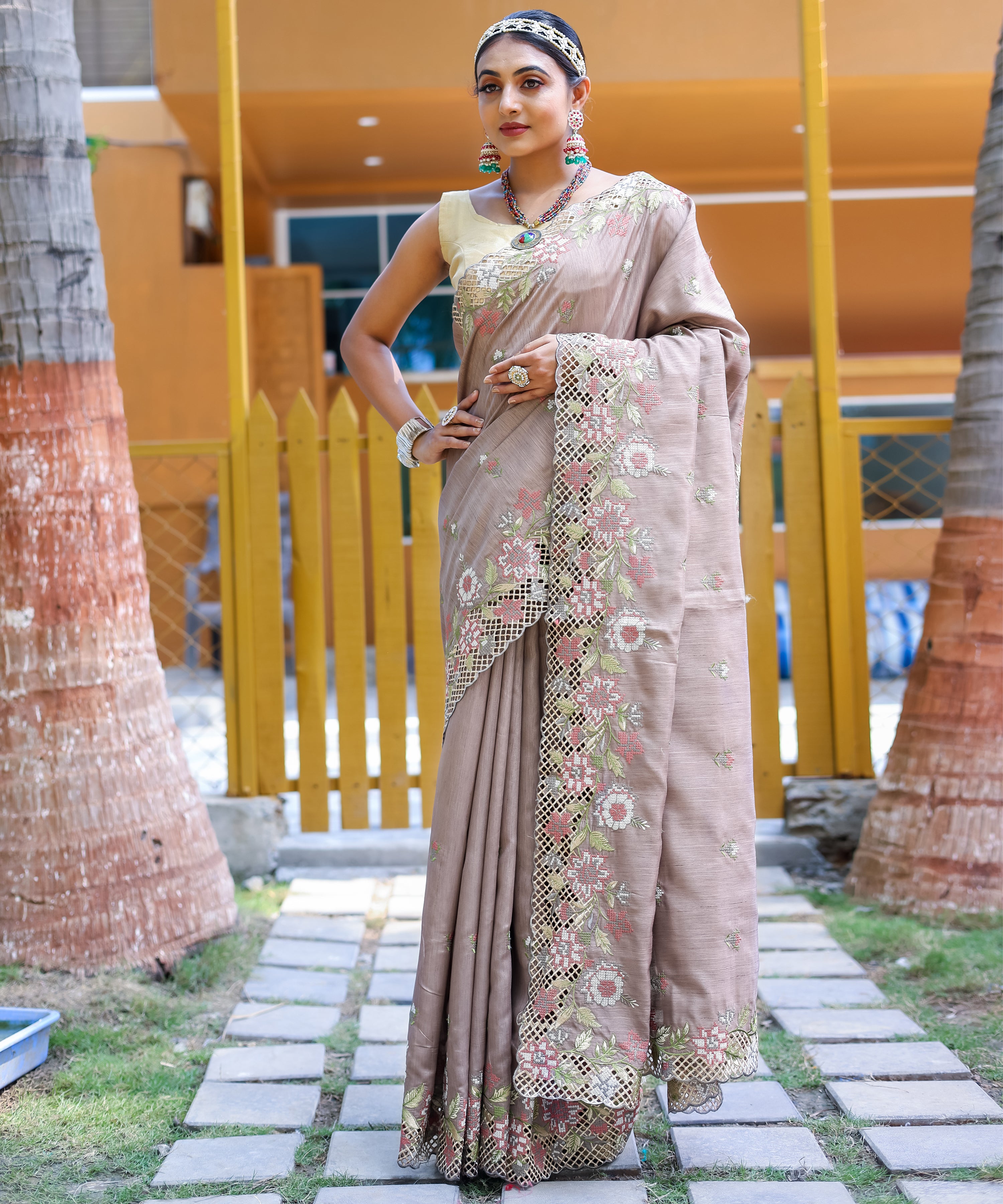 BROWN Silk SAREE