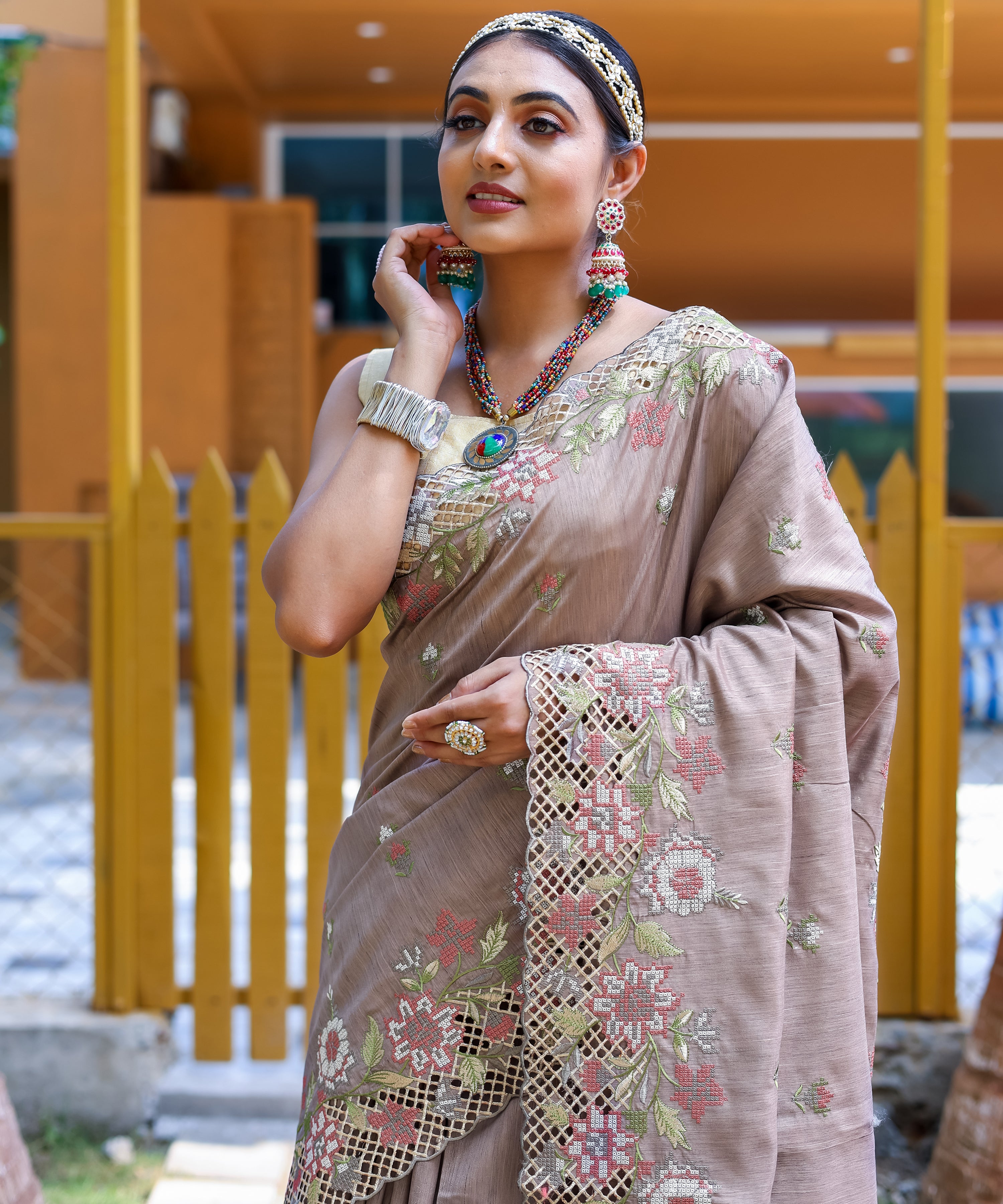 BROWN Silk SAREE