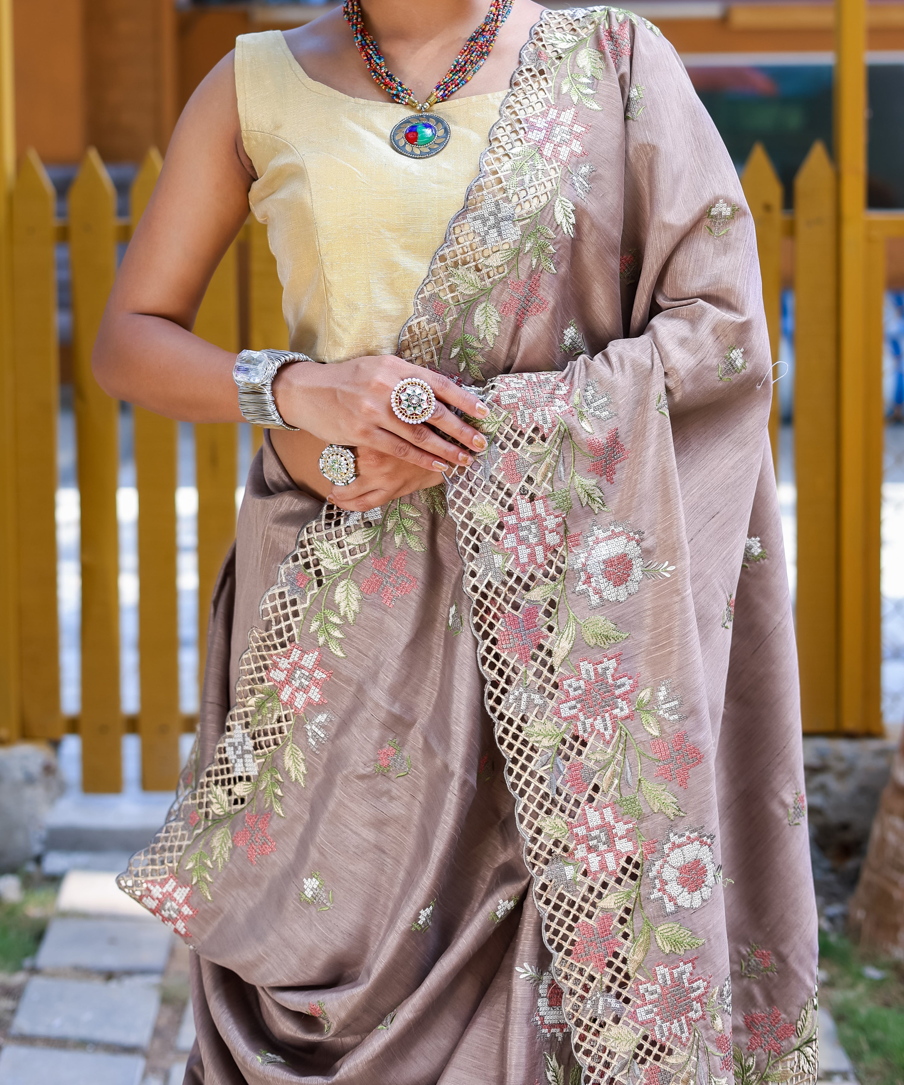 BROWN Silk SAREE