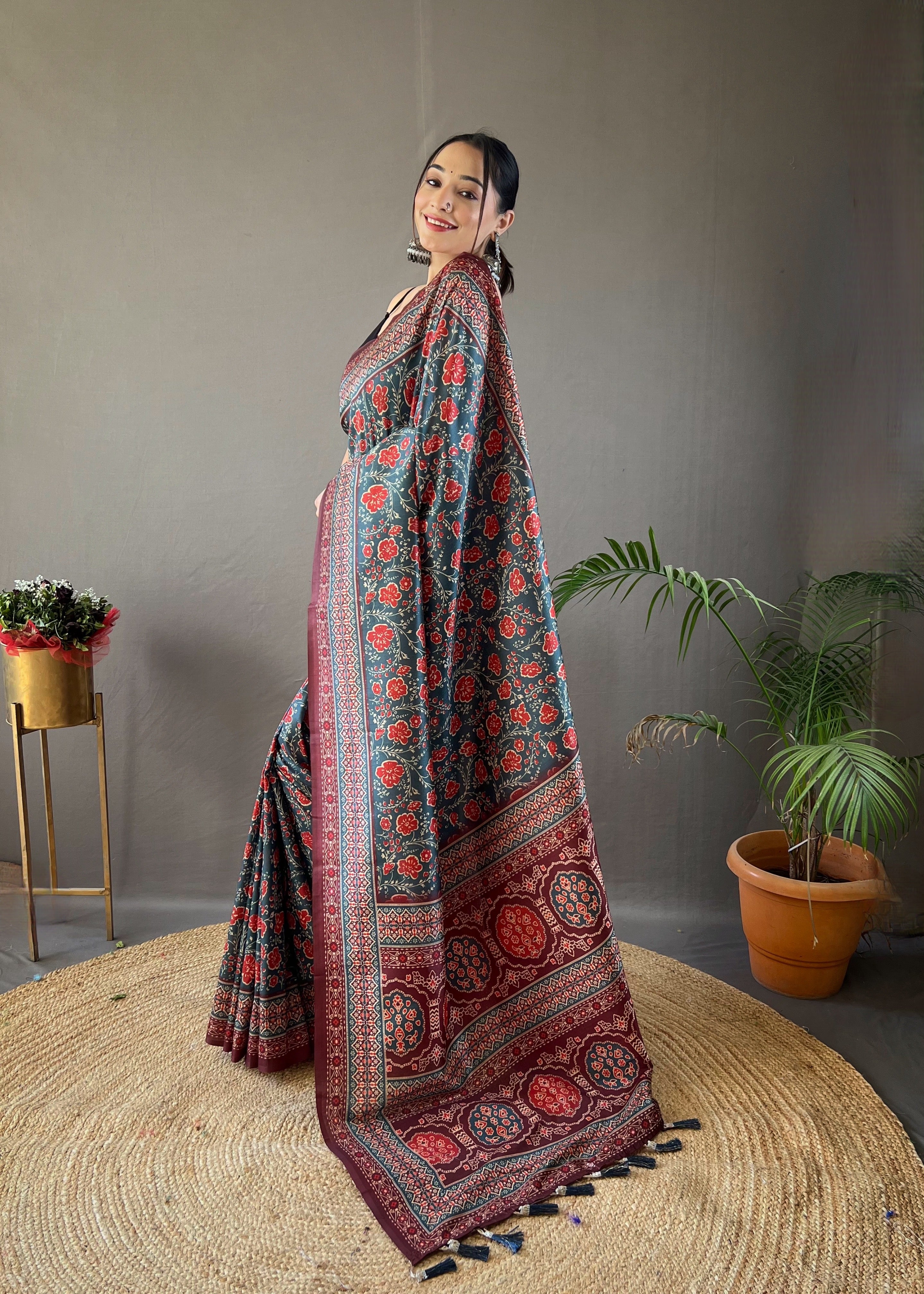 DENIM Semi SilkSAREE