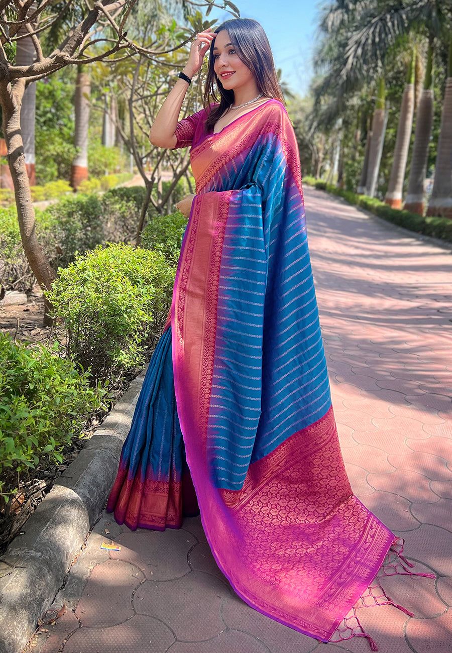 Dark Blue Soft Silk Saree