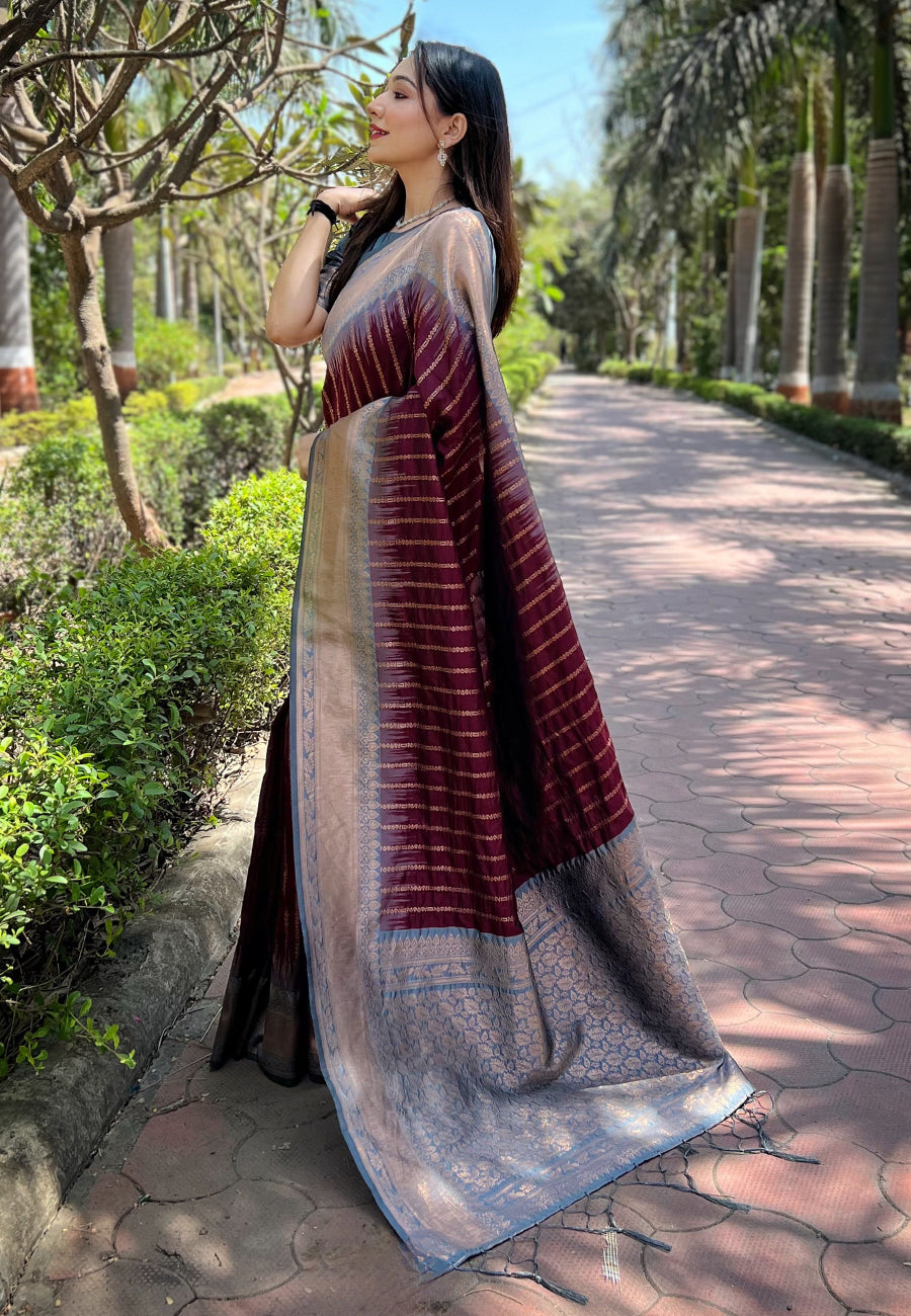 Brown Soft Silk Saree