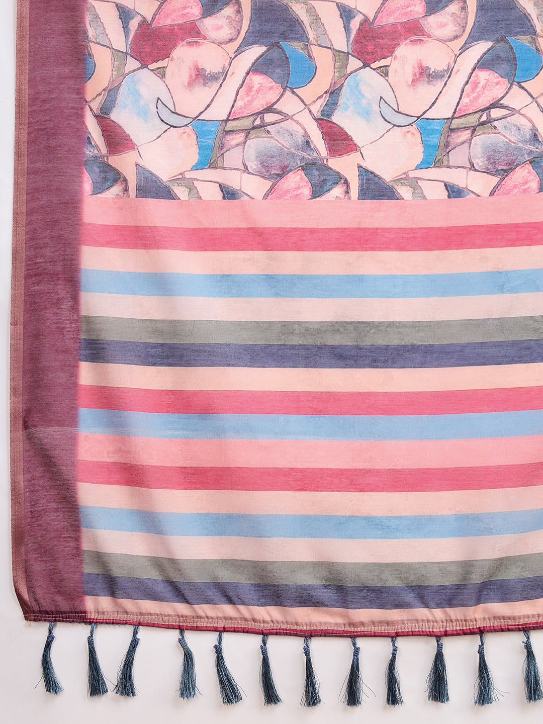 MULTICOLOUR SEMI LINEN SAREE