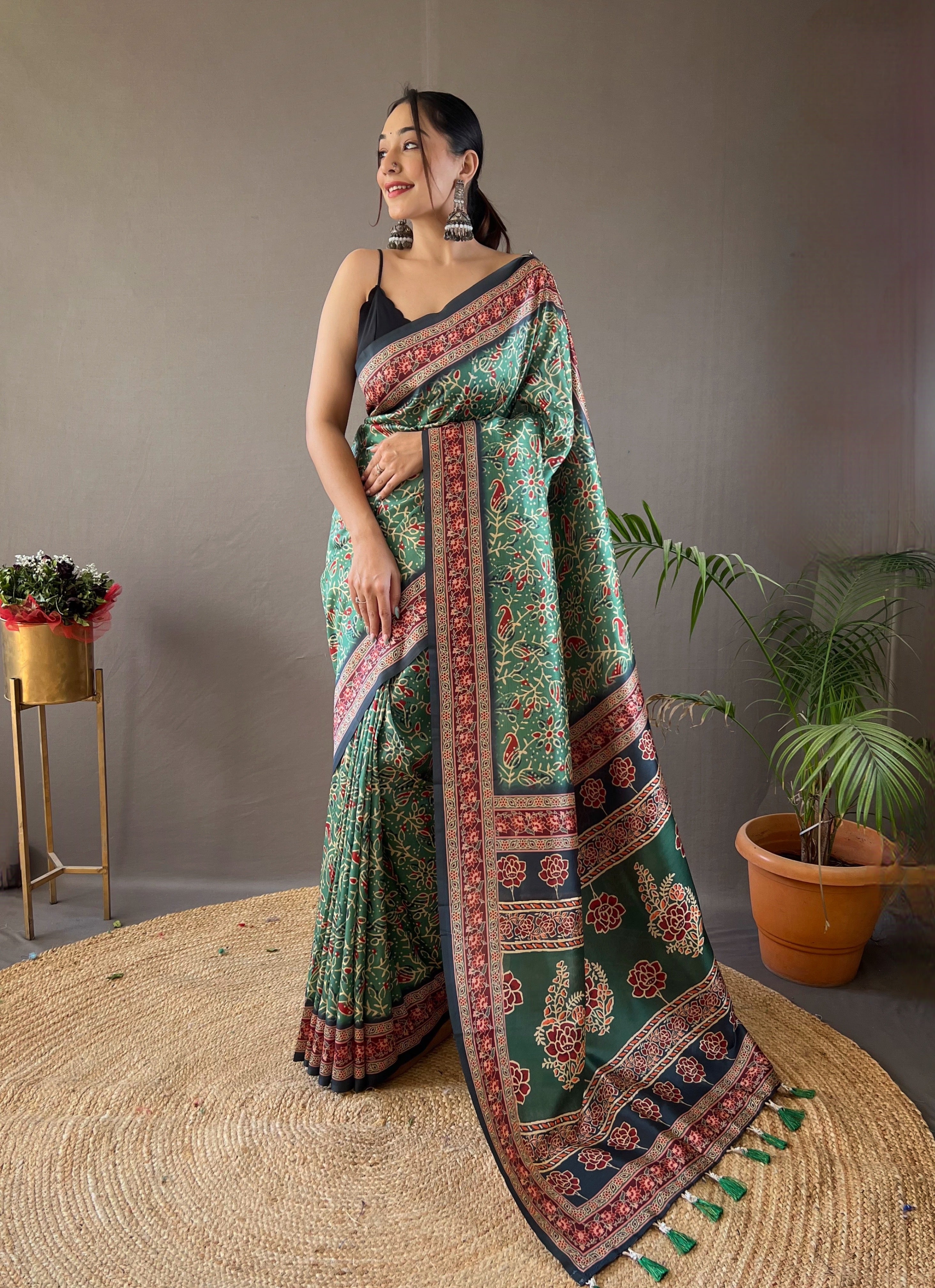 GREEN Semi SilkSAREE