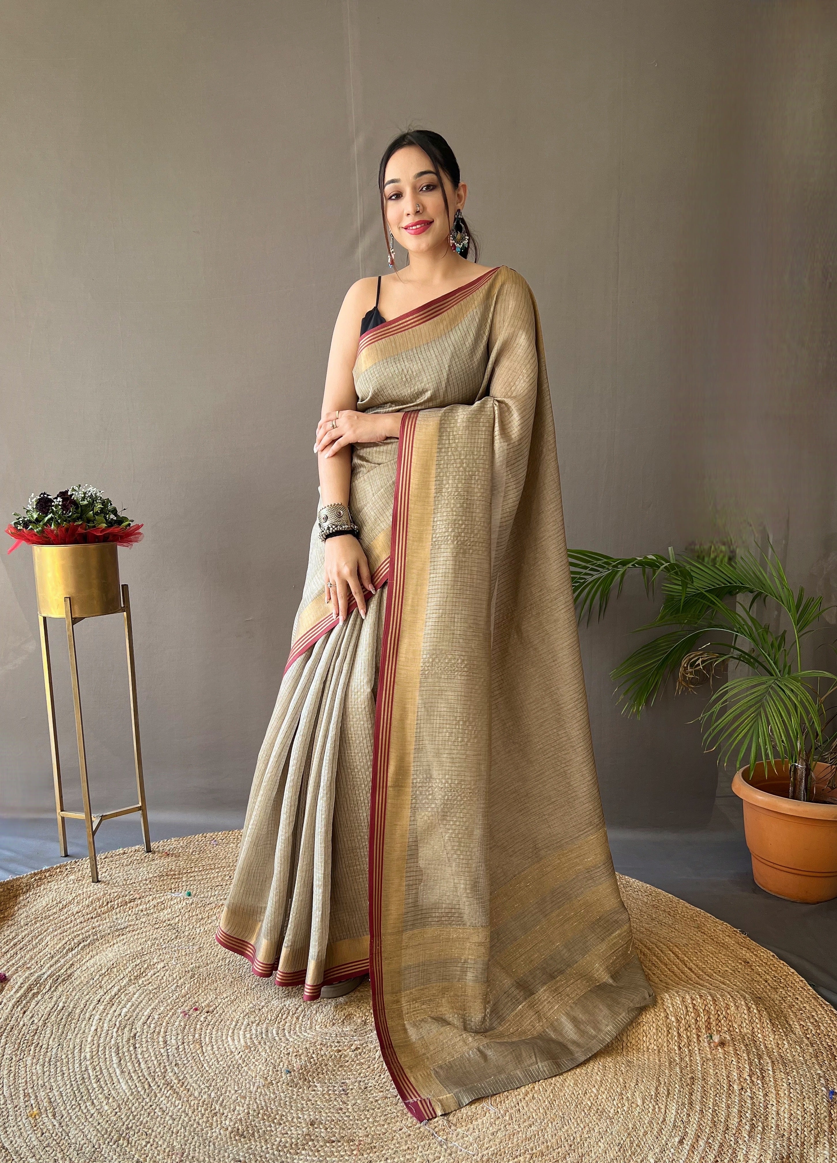 GREY Soft Silk SAREE