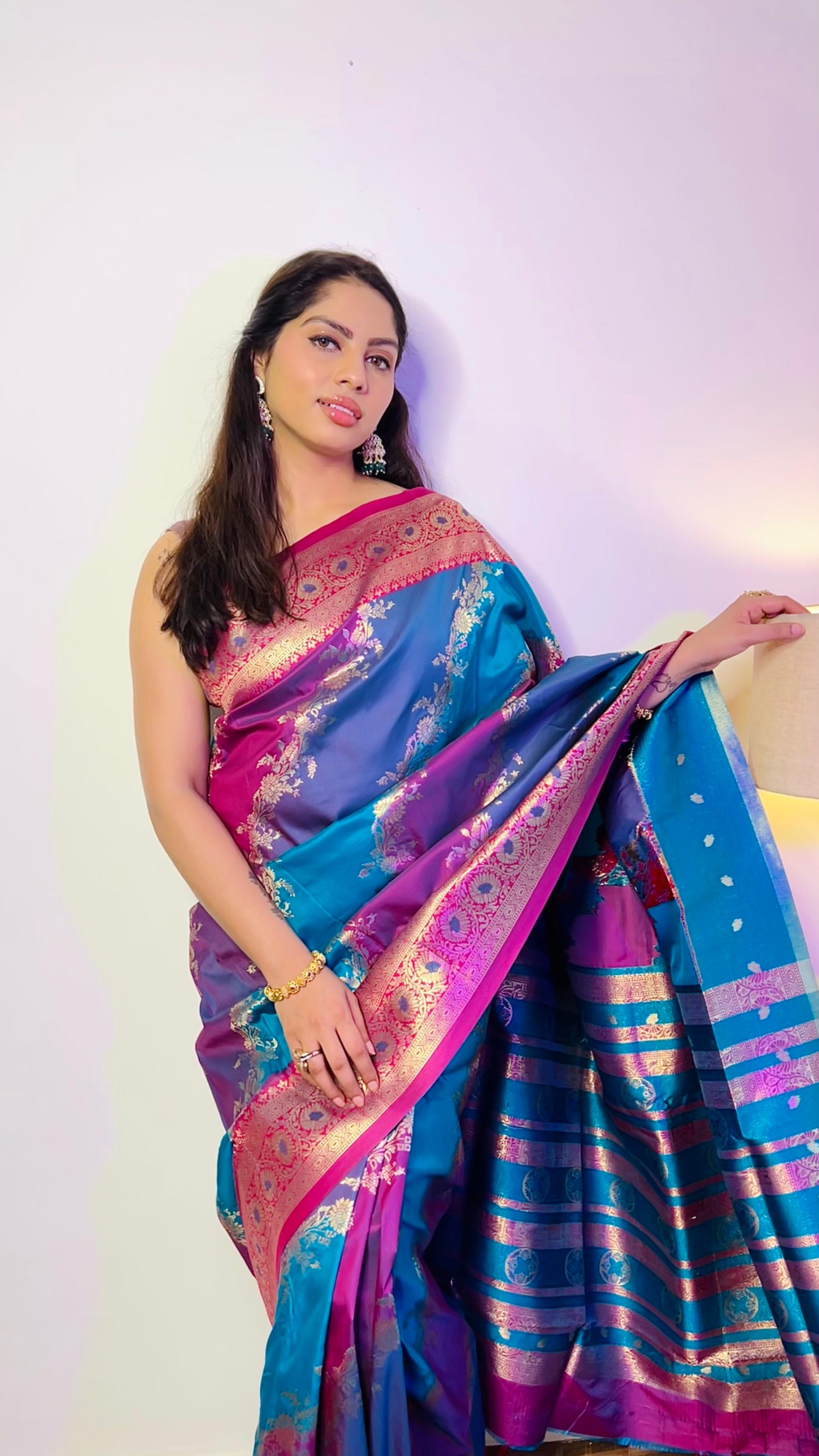 Priya Chauhan in Multi Color Festive Wear Silk Saree