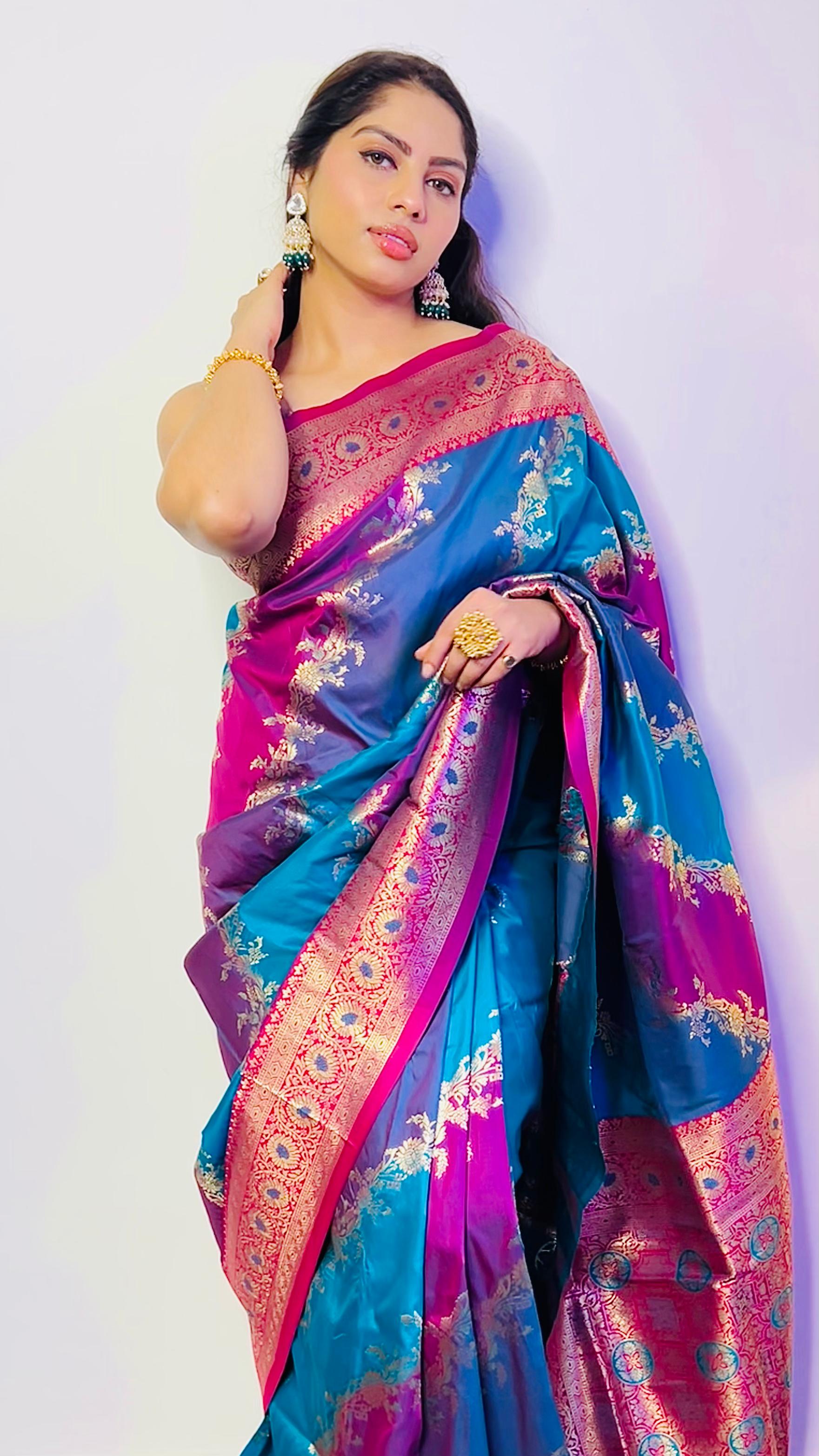 Priya Chauhan in Multi Color Festive Wear Silk Saree