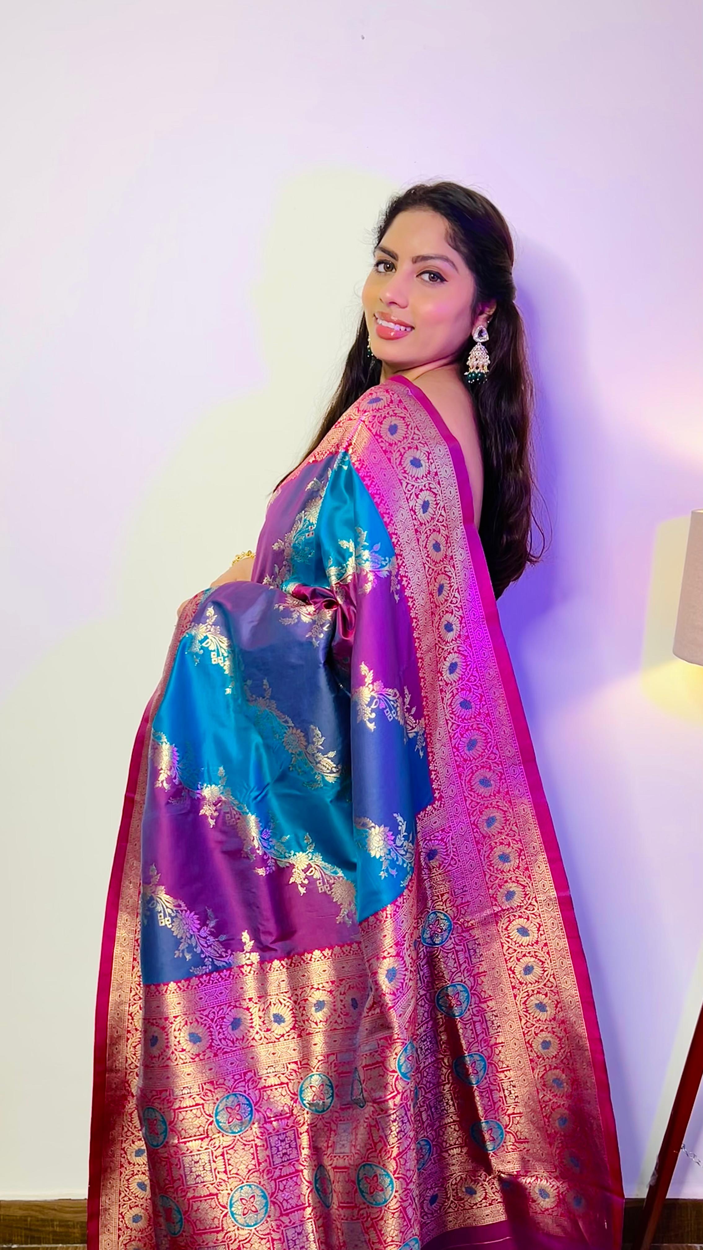 Priya Chauhan in Multi Color Festive Wear Silk Saree