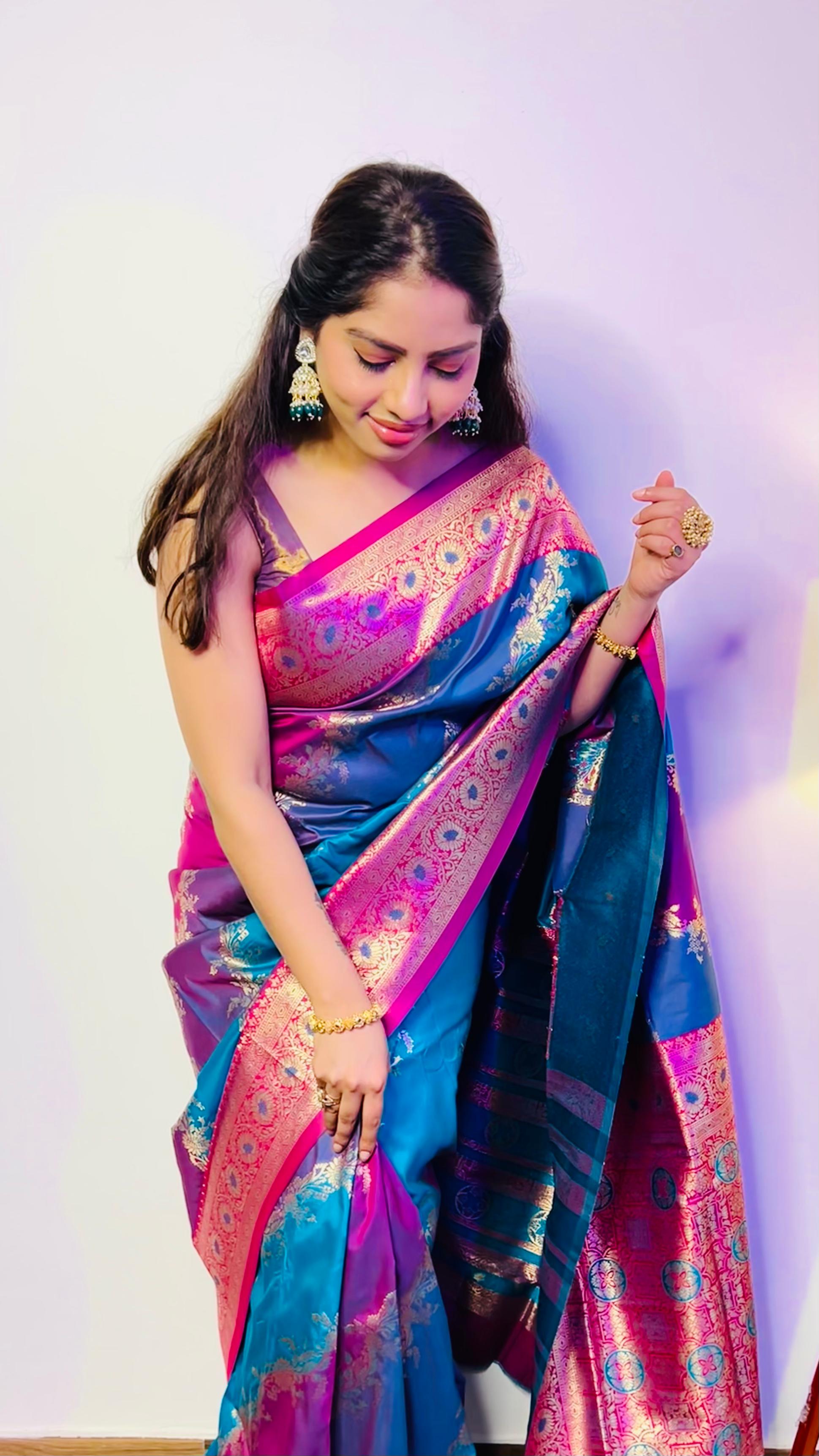 Priya Chauhan in Multi Color Festive Wear Silk Saree