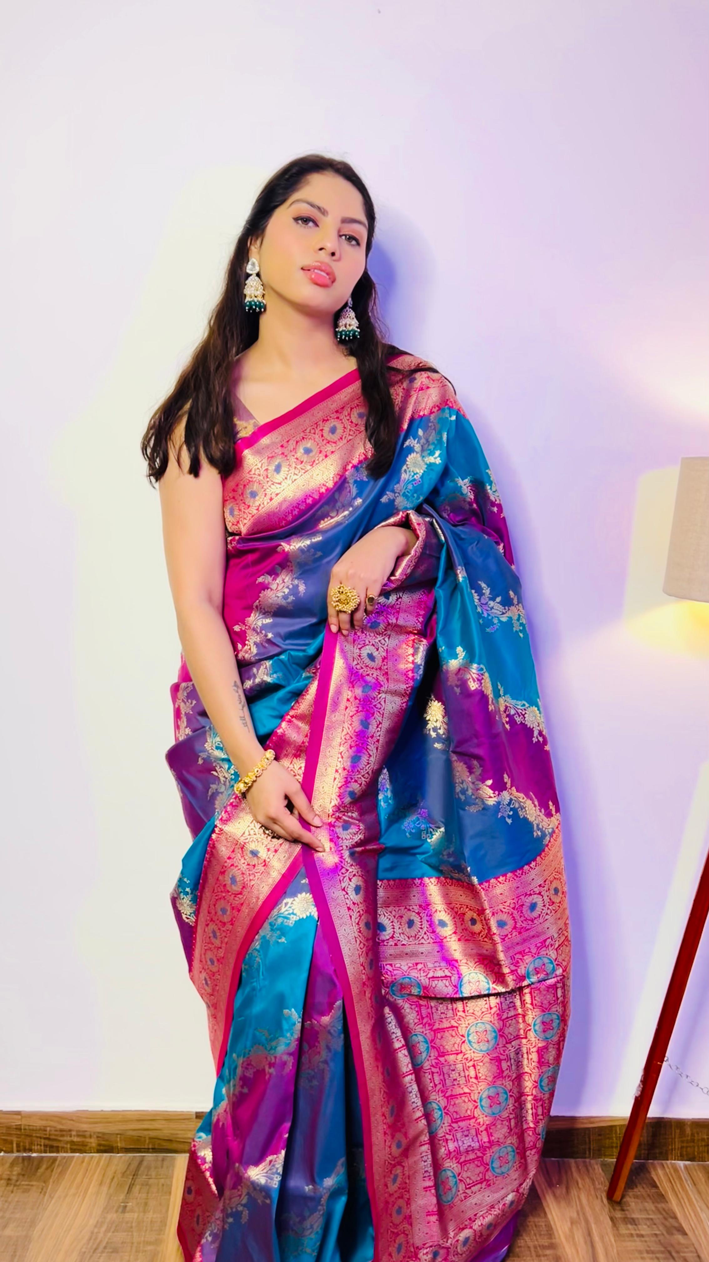 Priya Chauhan in Multi Color Festive Wear Silk Saree