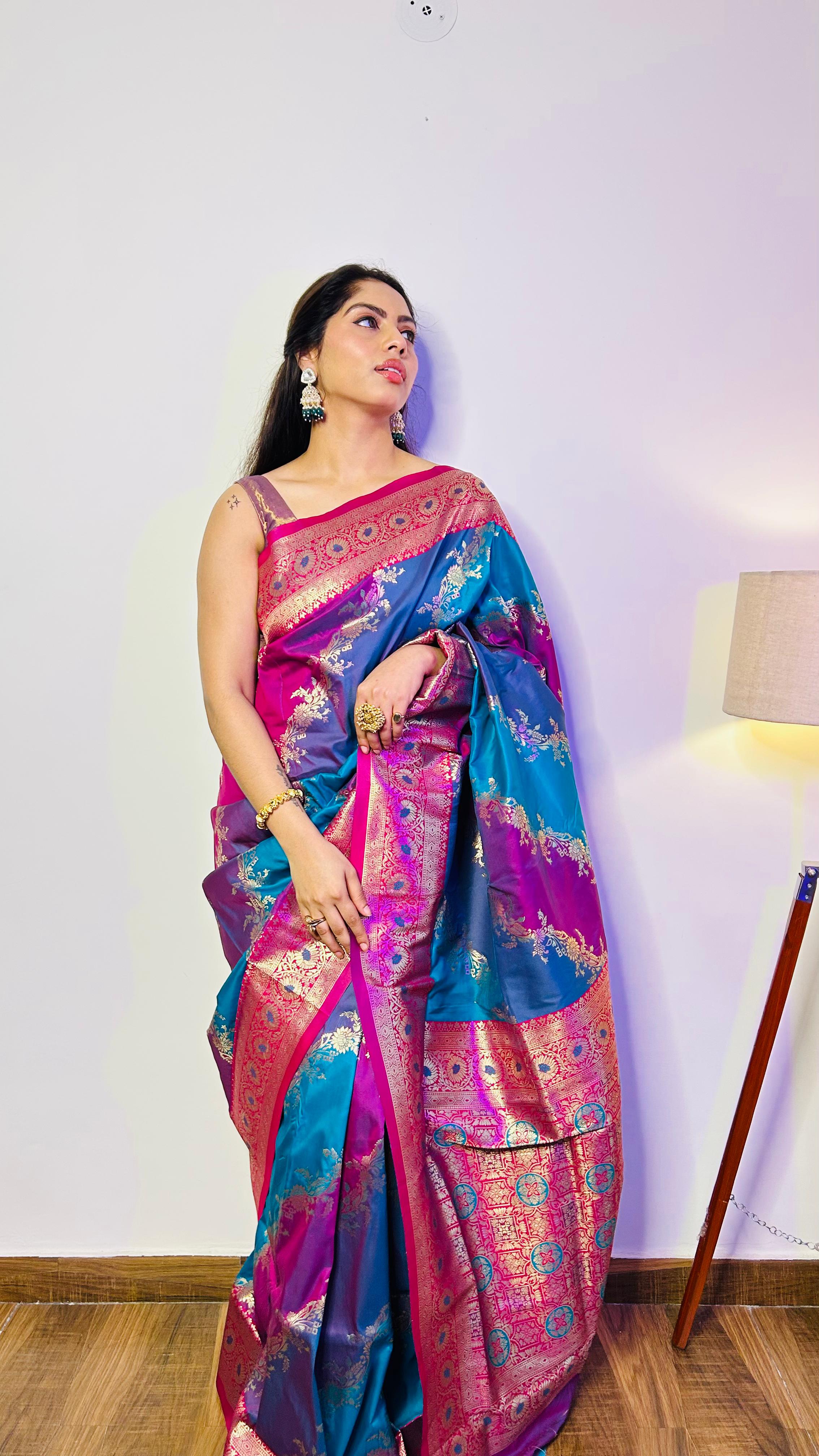 Priya Chauhan in Multi Color Festive Wear Silk Saree