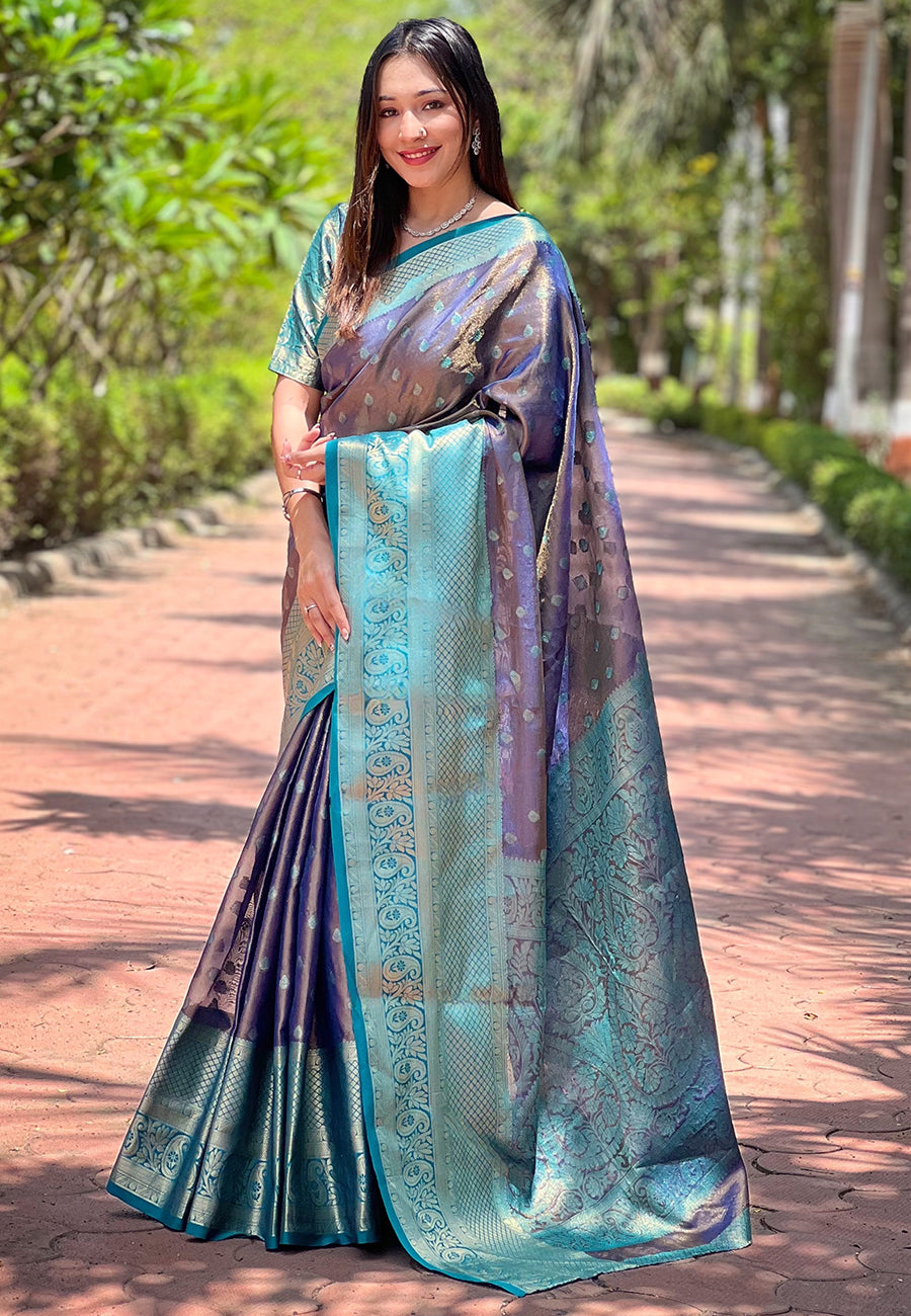 Dark Blue Kanjivaram Saree