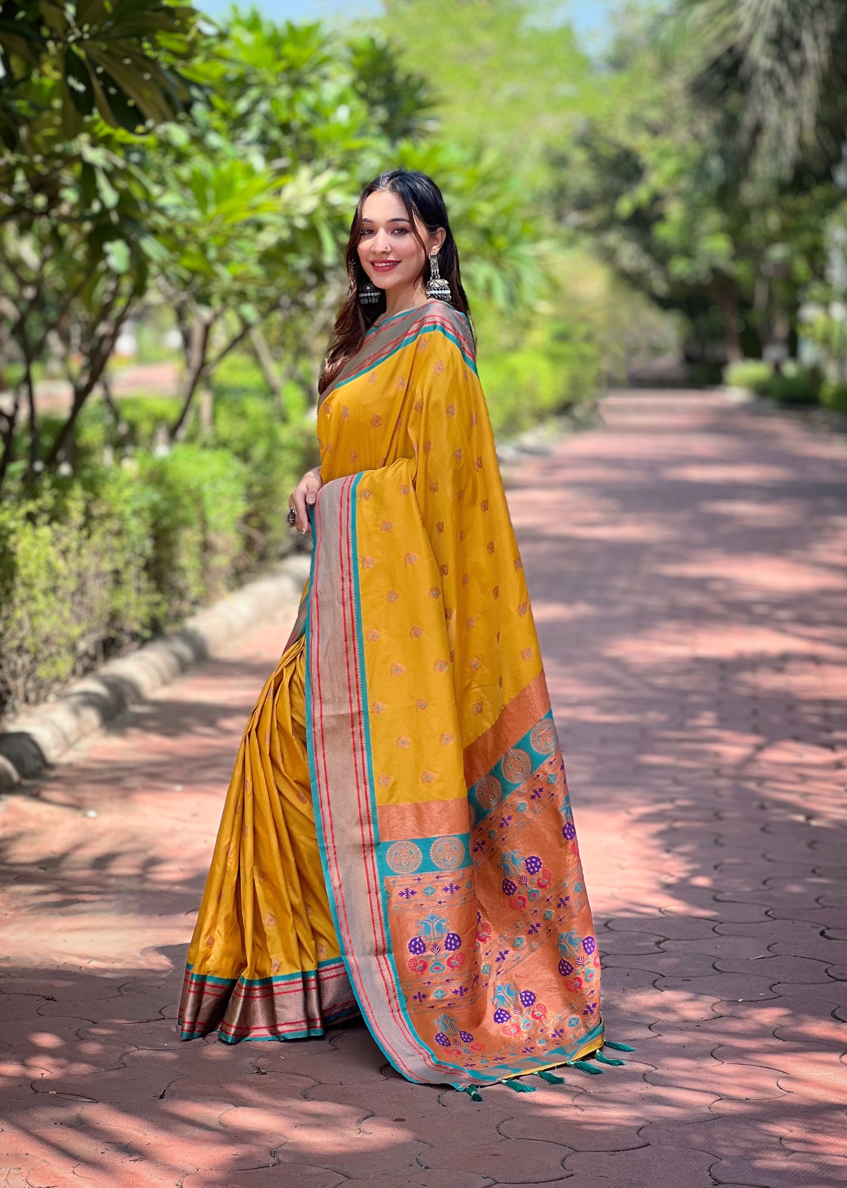 Gold Yellow Paithani Saree