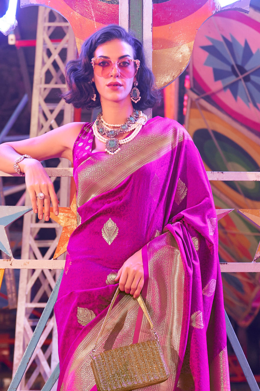 Buy Munsell Purple Kanjivaram Saree Nitaraa