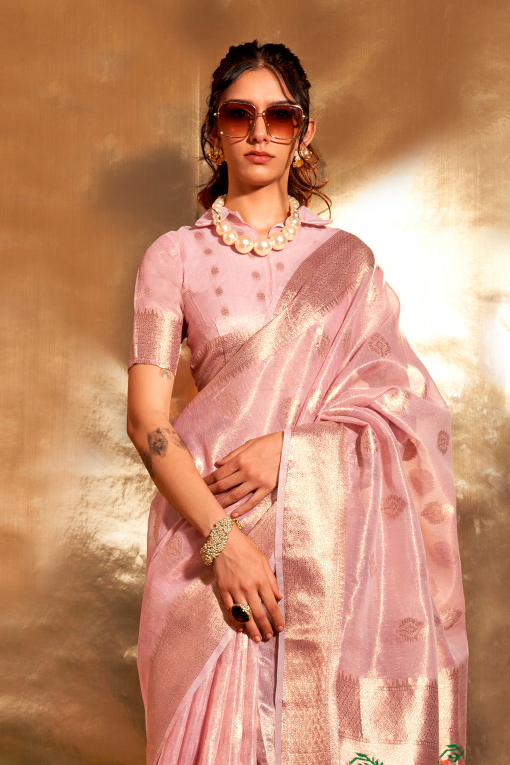 Baby Pink Paithani Silk  Saree