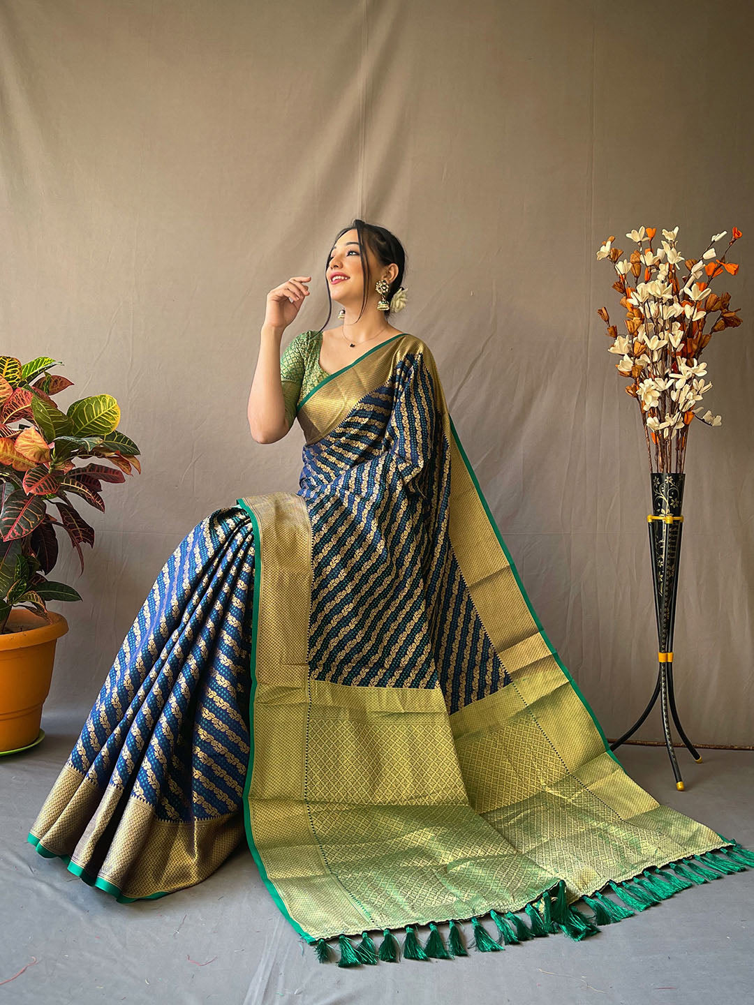 Blue Patola Saree