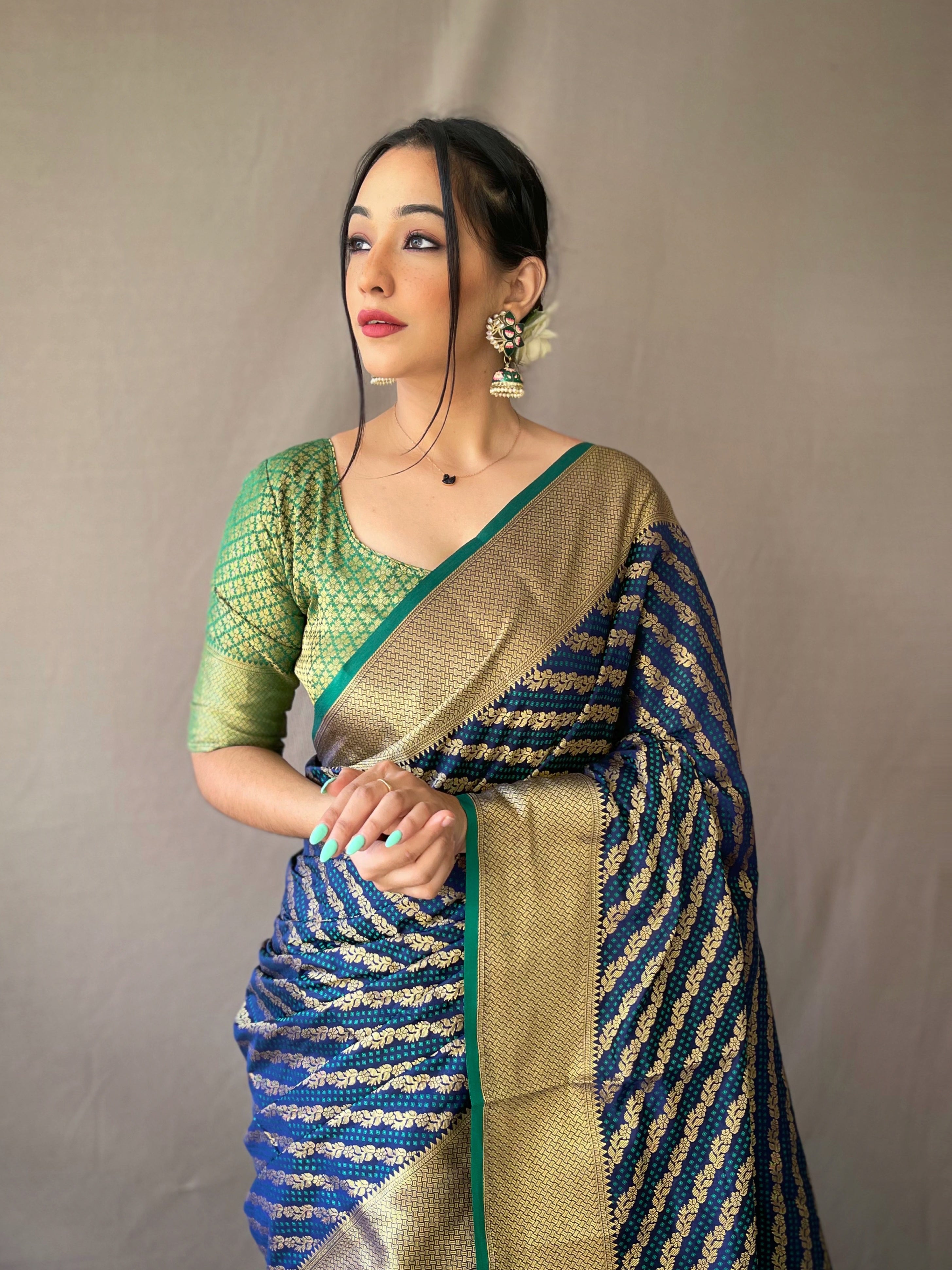 Blue Patola Saree