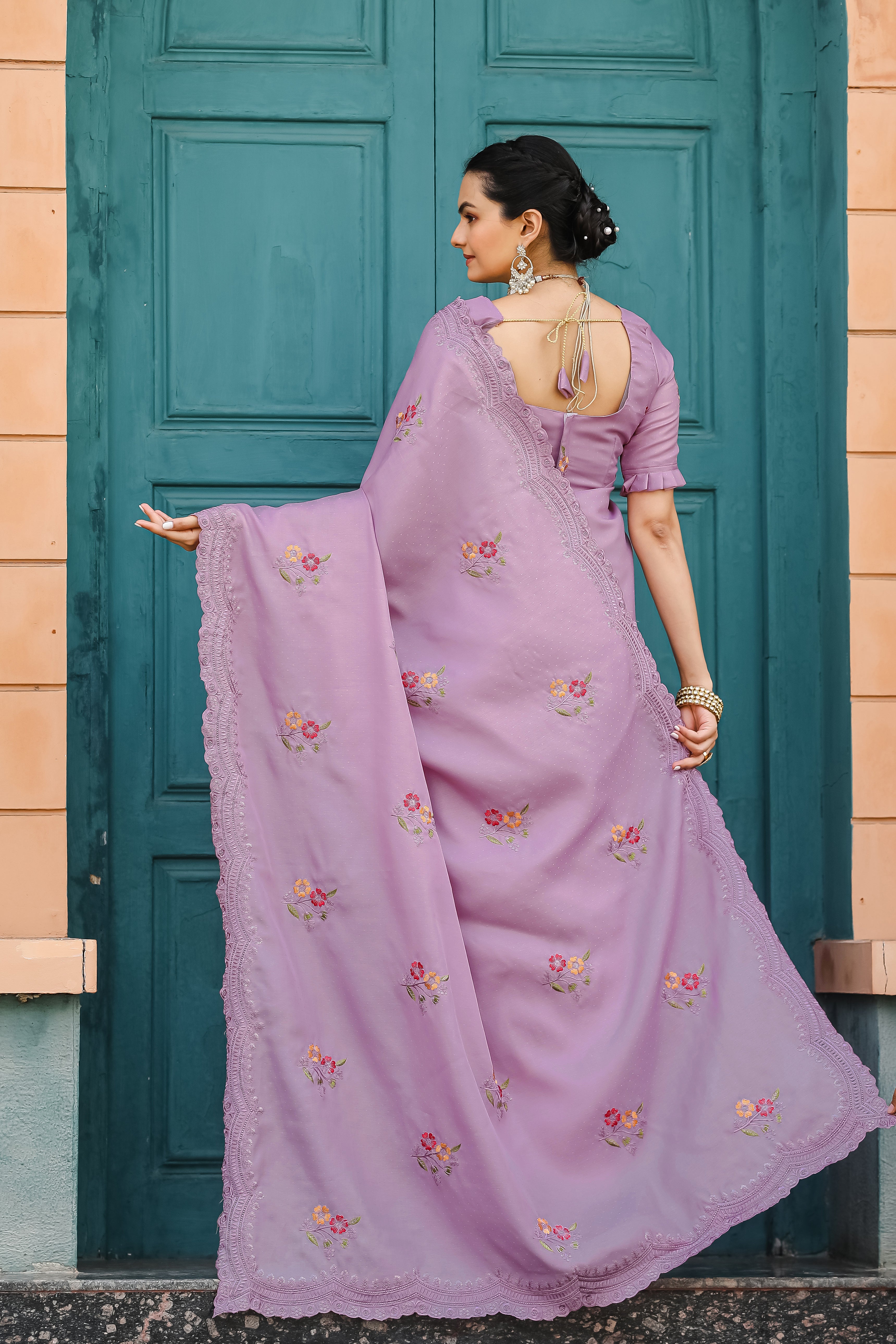 LAVENDER Tussar Cotton  Saree