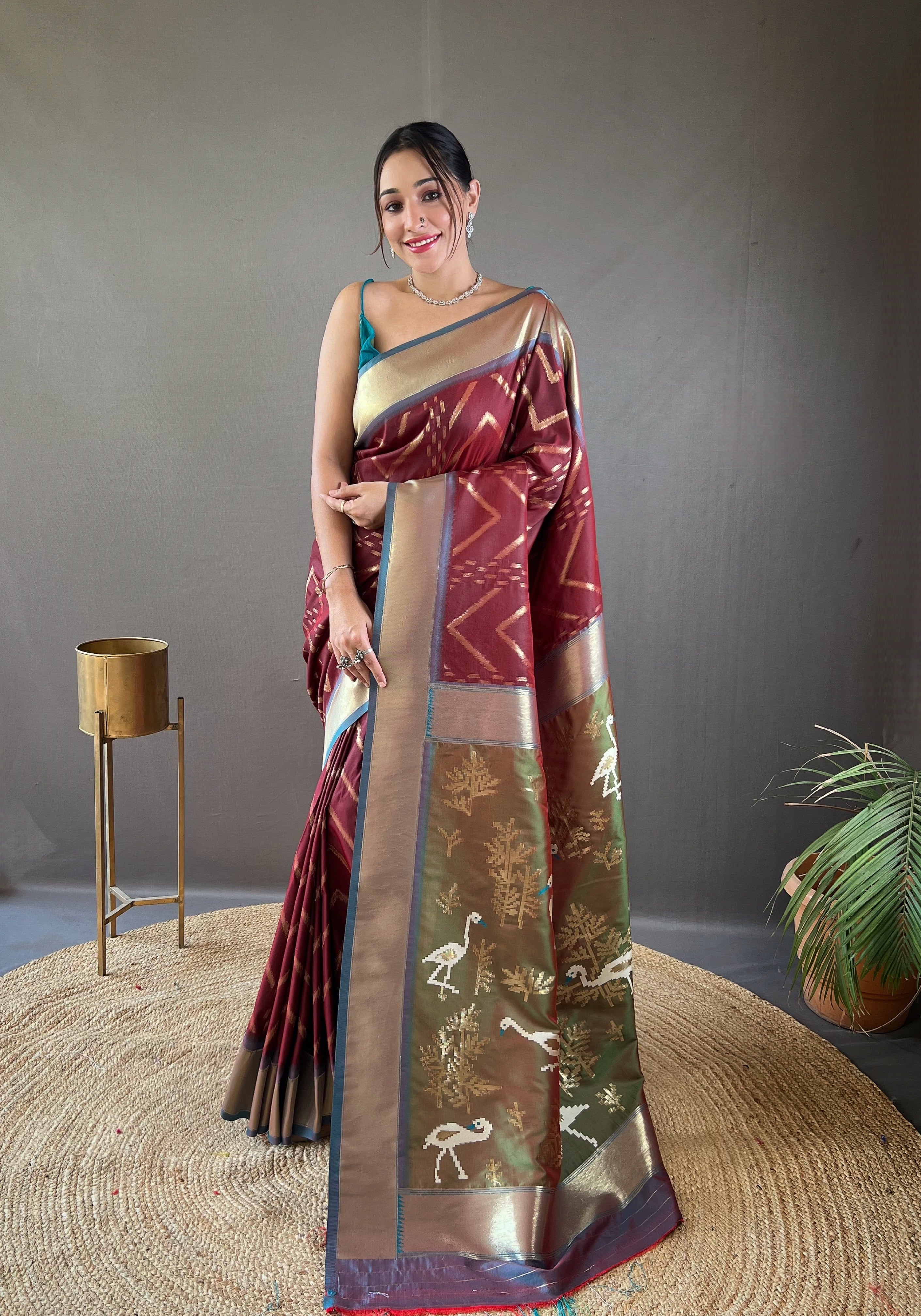 MAROON Soft Silk SAREE