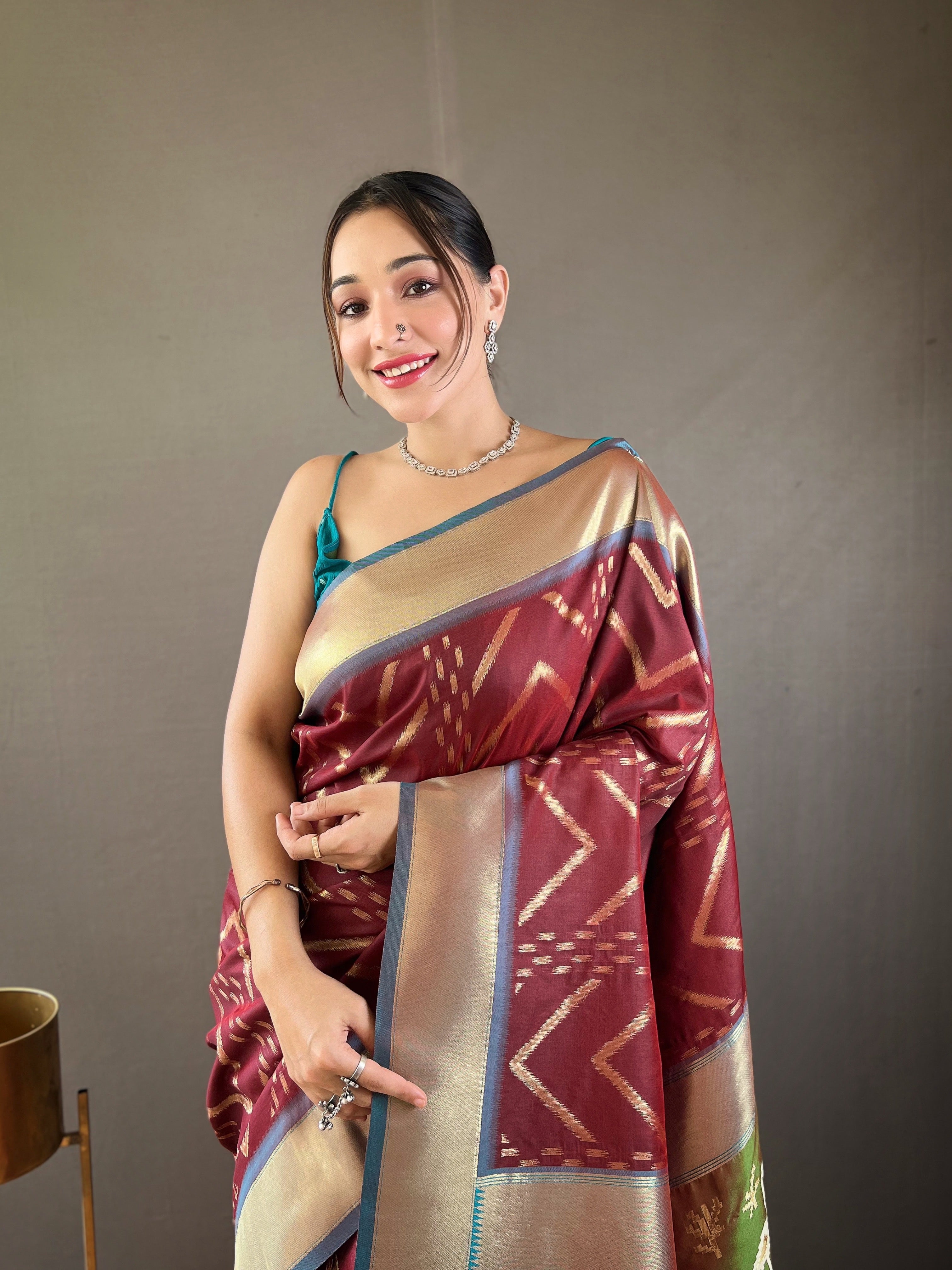 MAROON Soft Silk SAREE