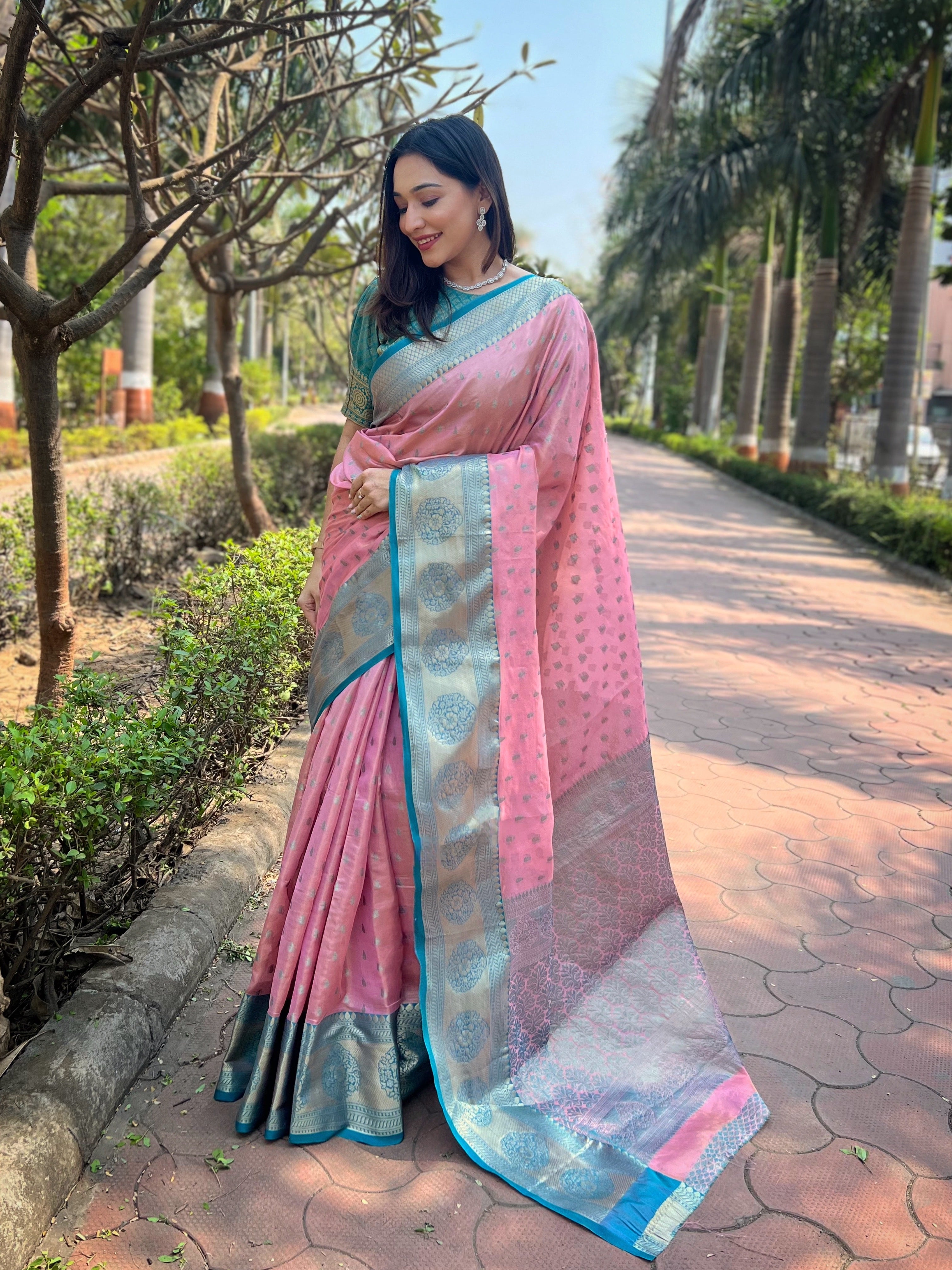 Light Pink Banarasi Saree