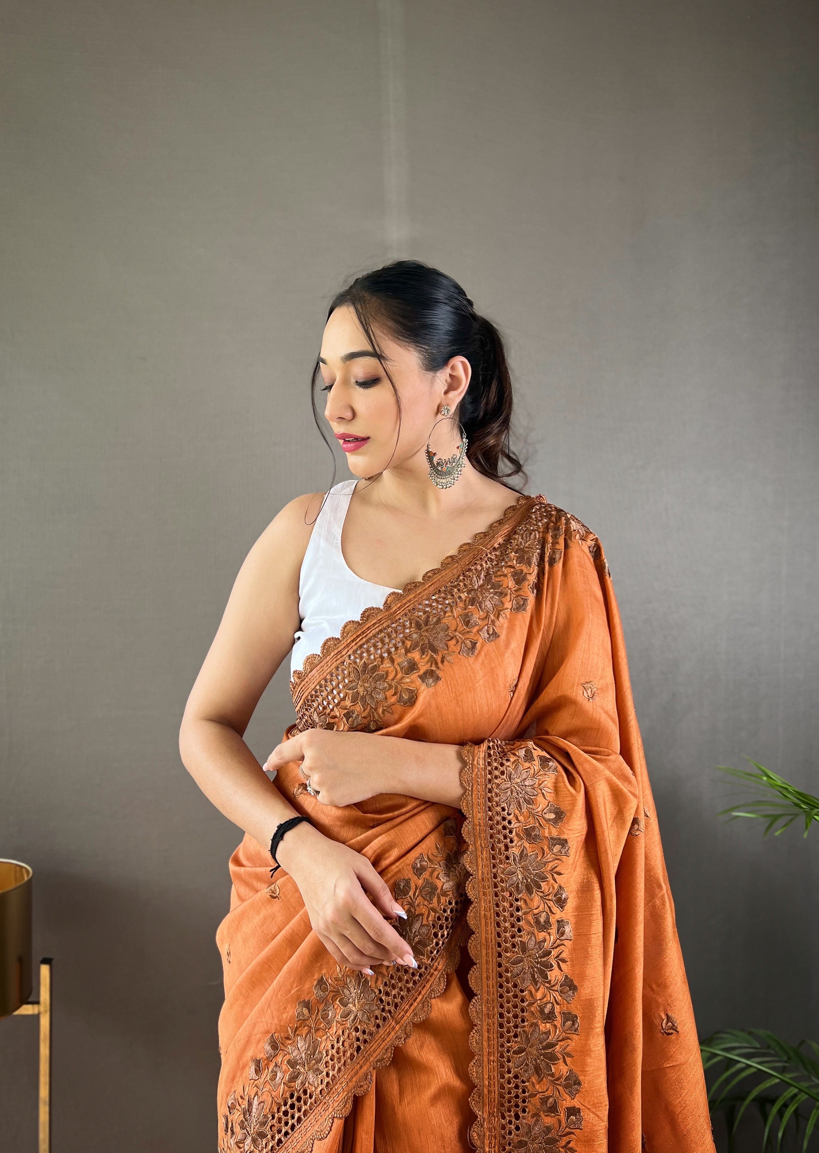 ORANGE Soft Silk SAREE