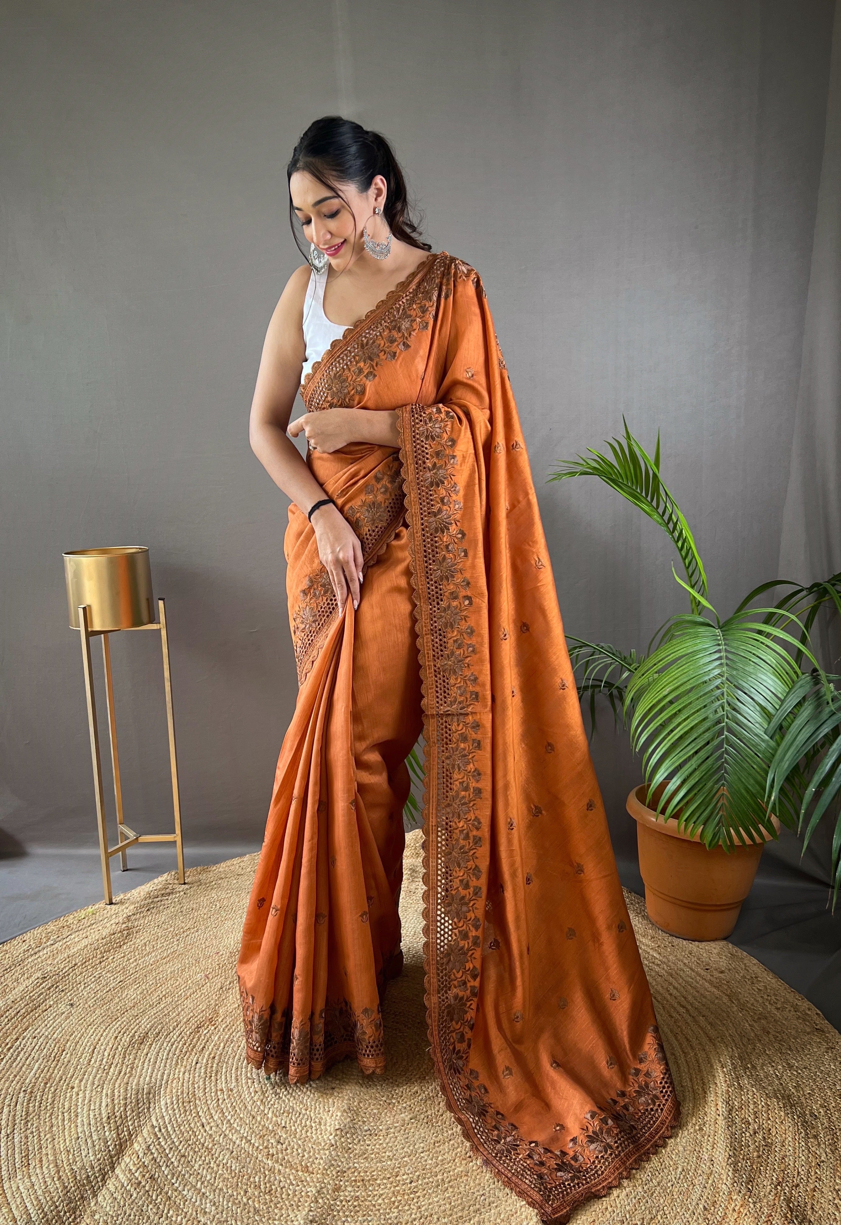 ORANGE Soft Silk SAREE