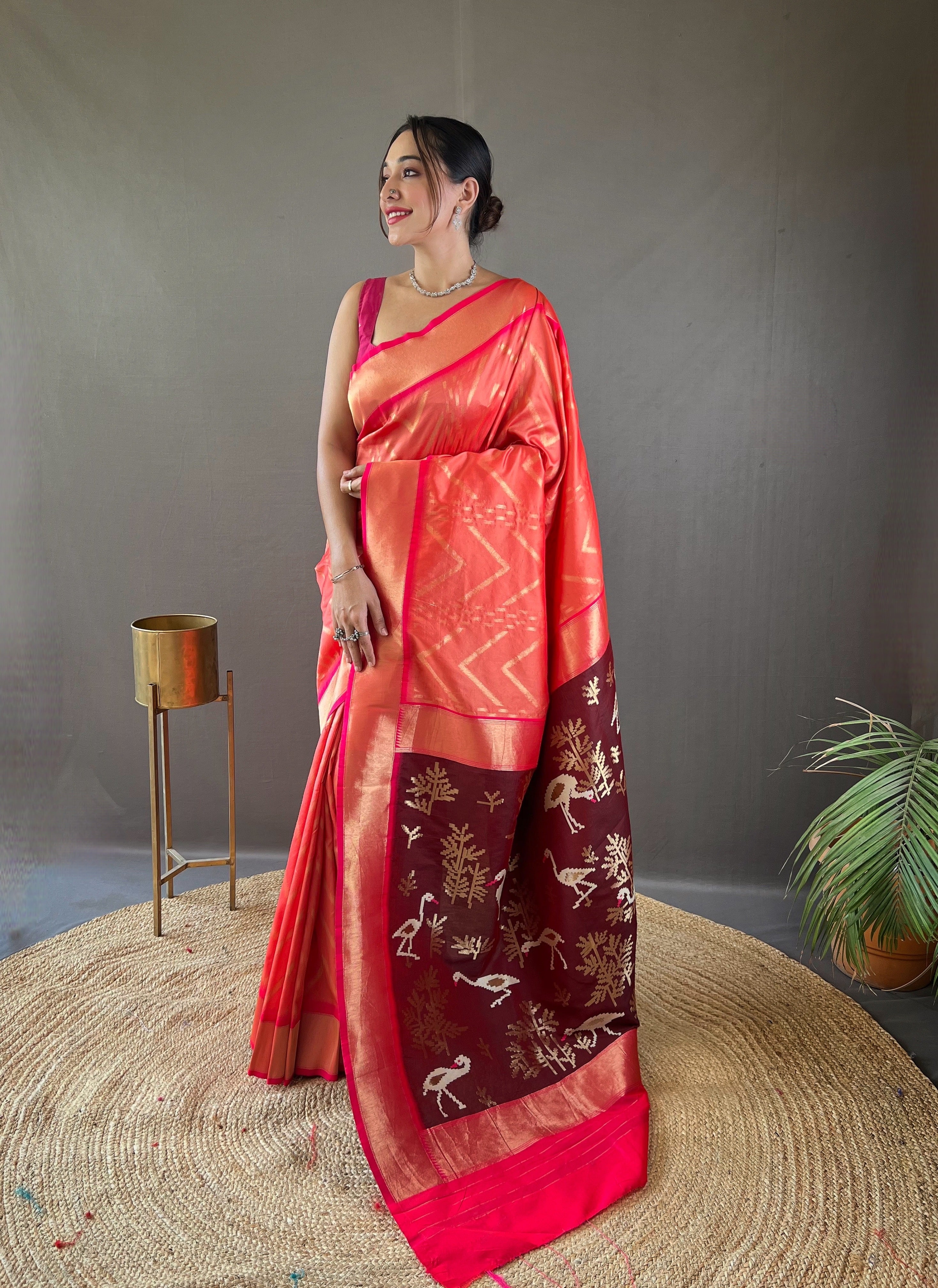 PEACH Soft Silk SAREE