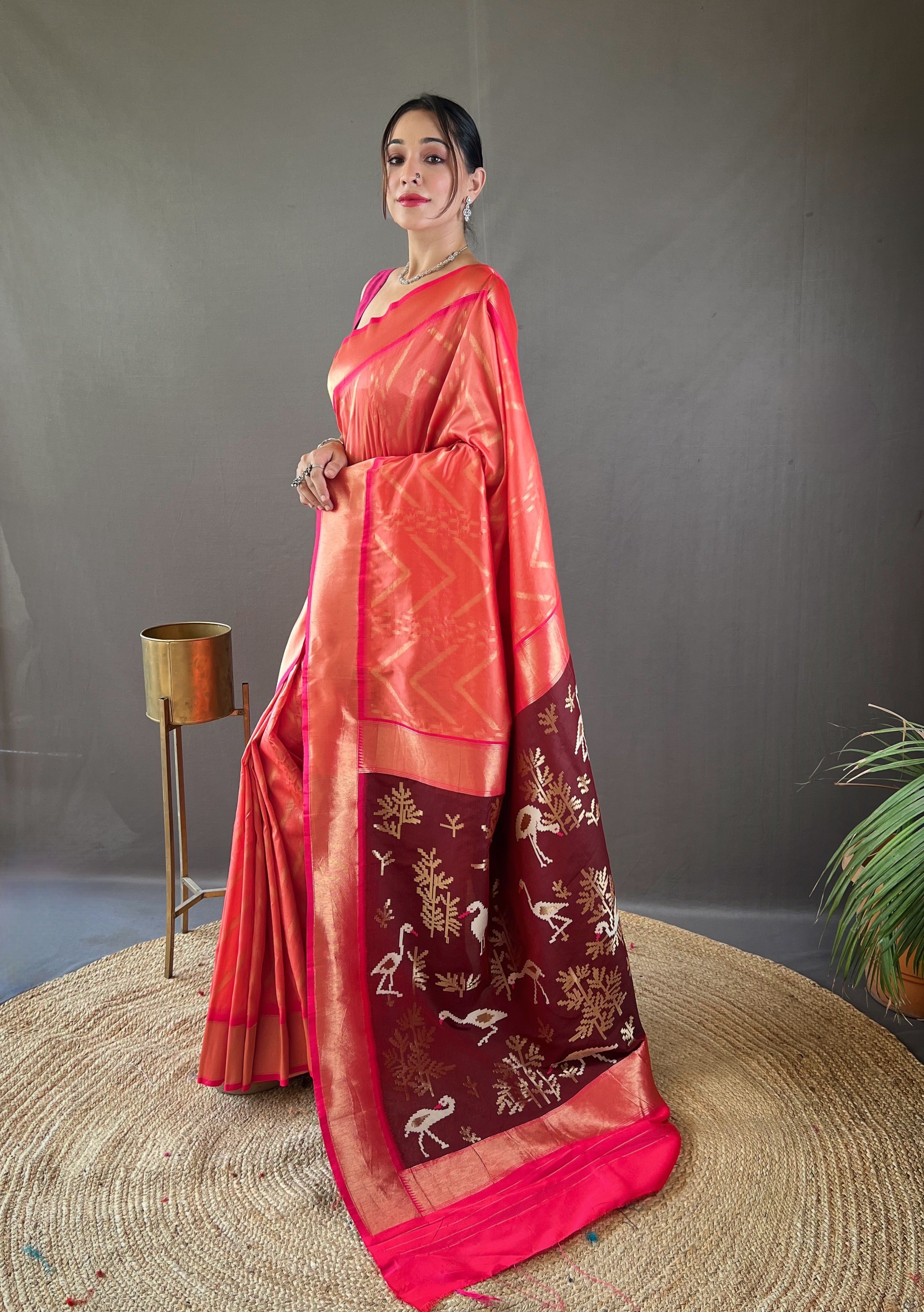 PEACH Soft Silk SAREE