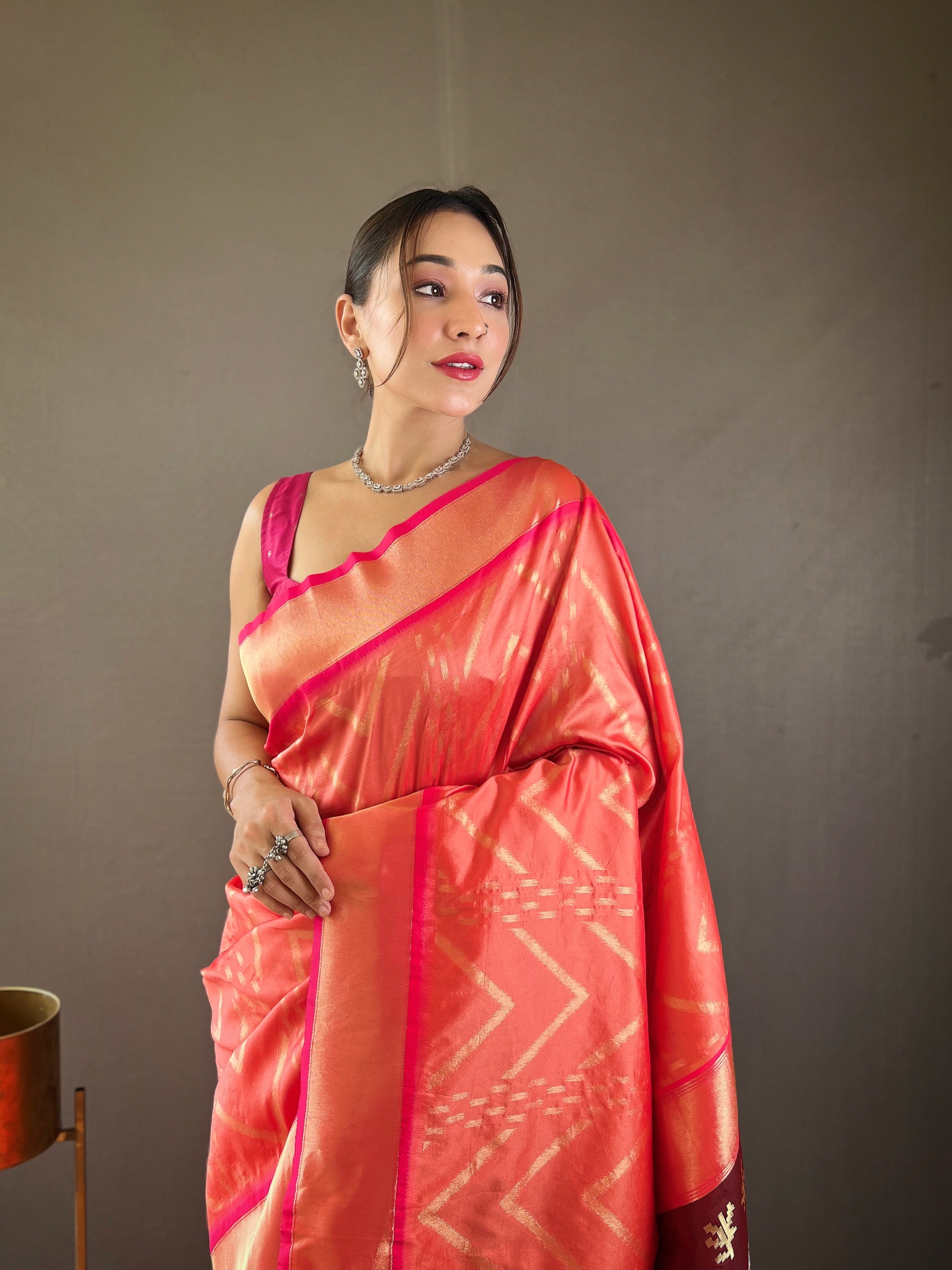 PEACH Soft Silk SAREE