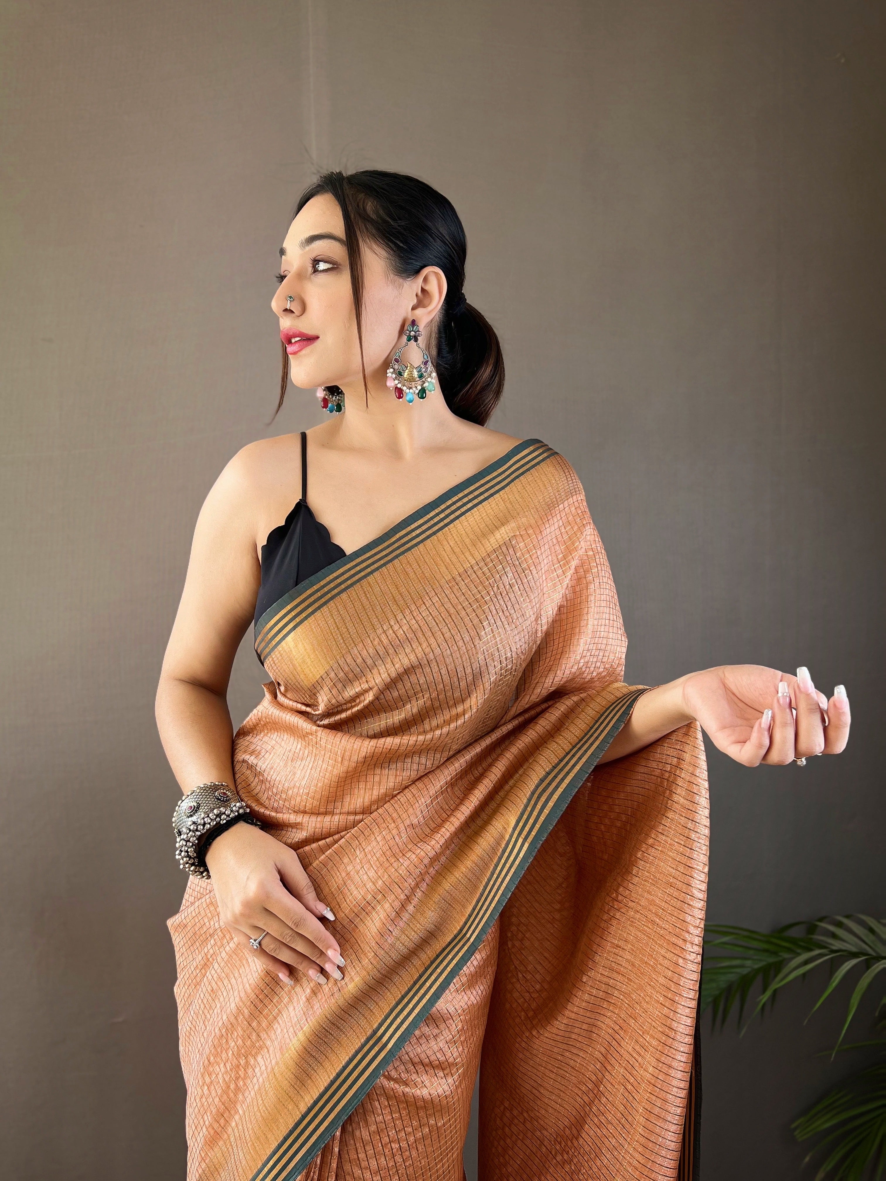 PEACH Soft Silk SAREE