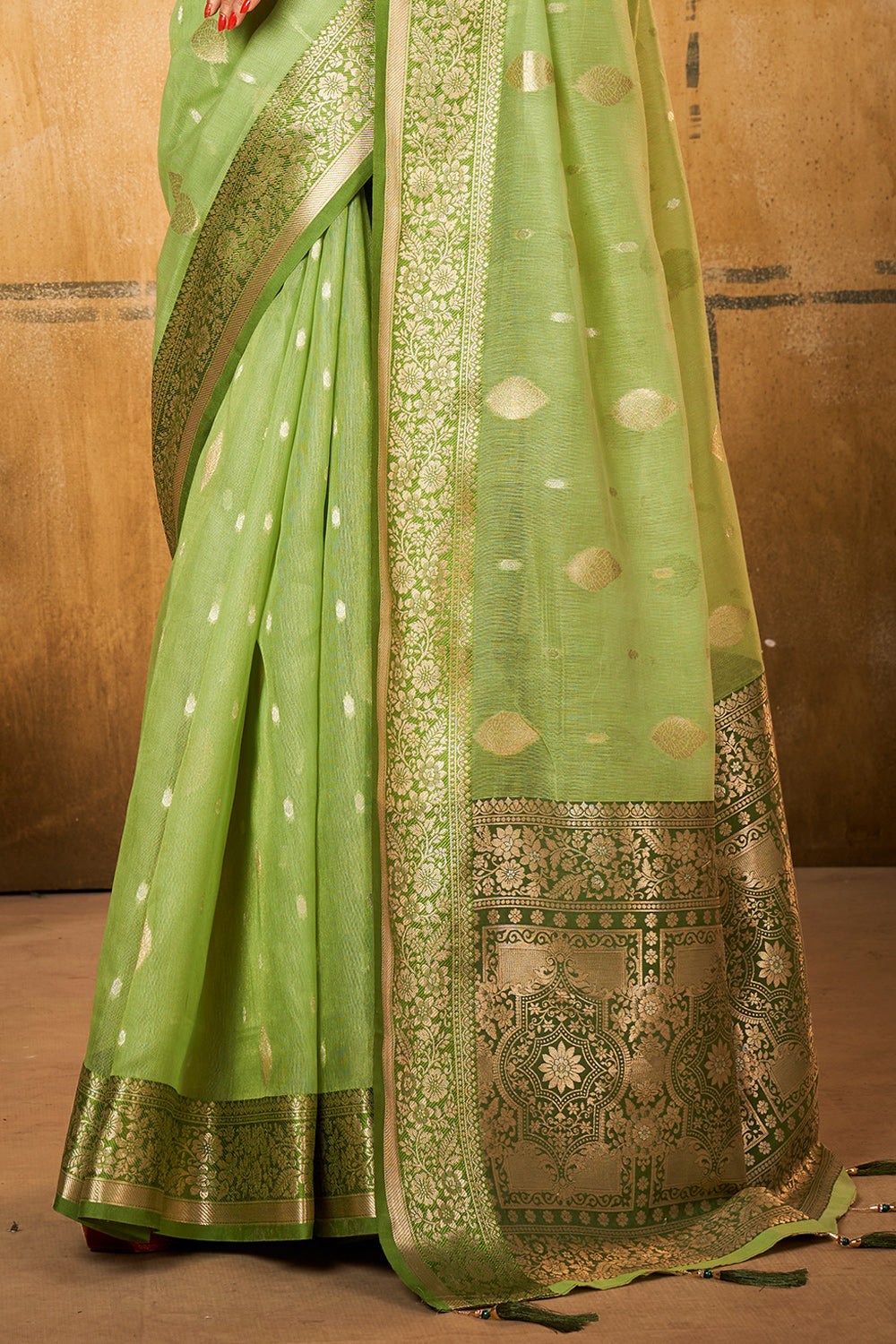 Fern Green Banarasi Saree